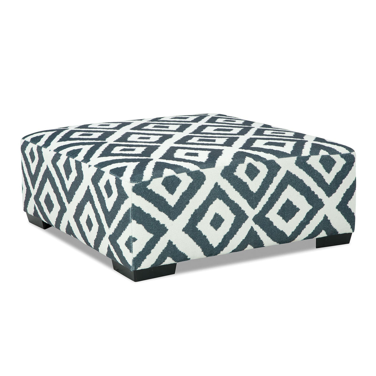 Loughton Gun Metal/Ivory Ottoman