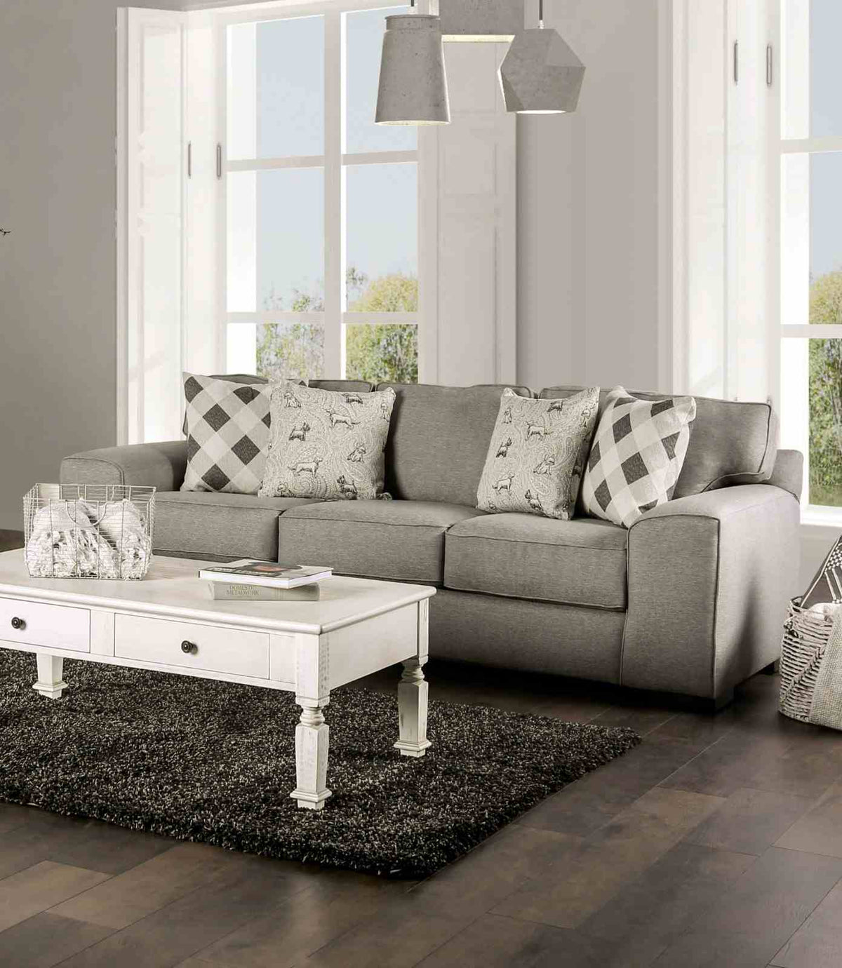 Newry Gray Transitional Living Room Set