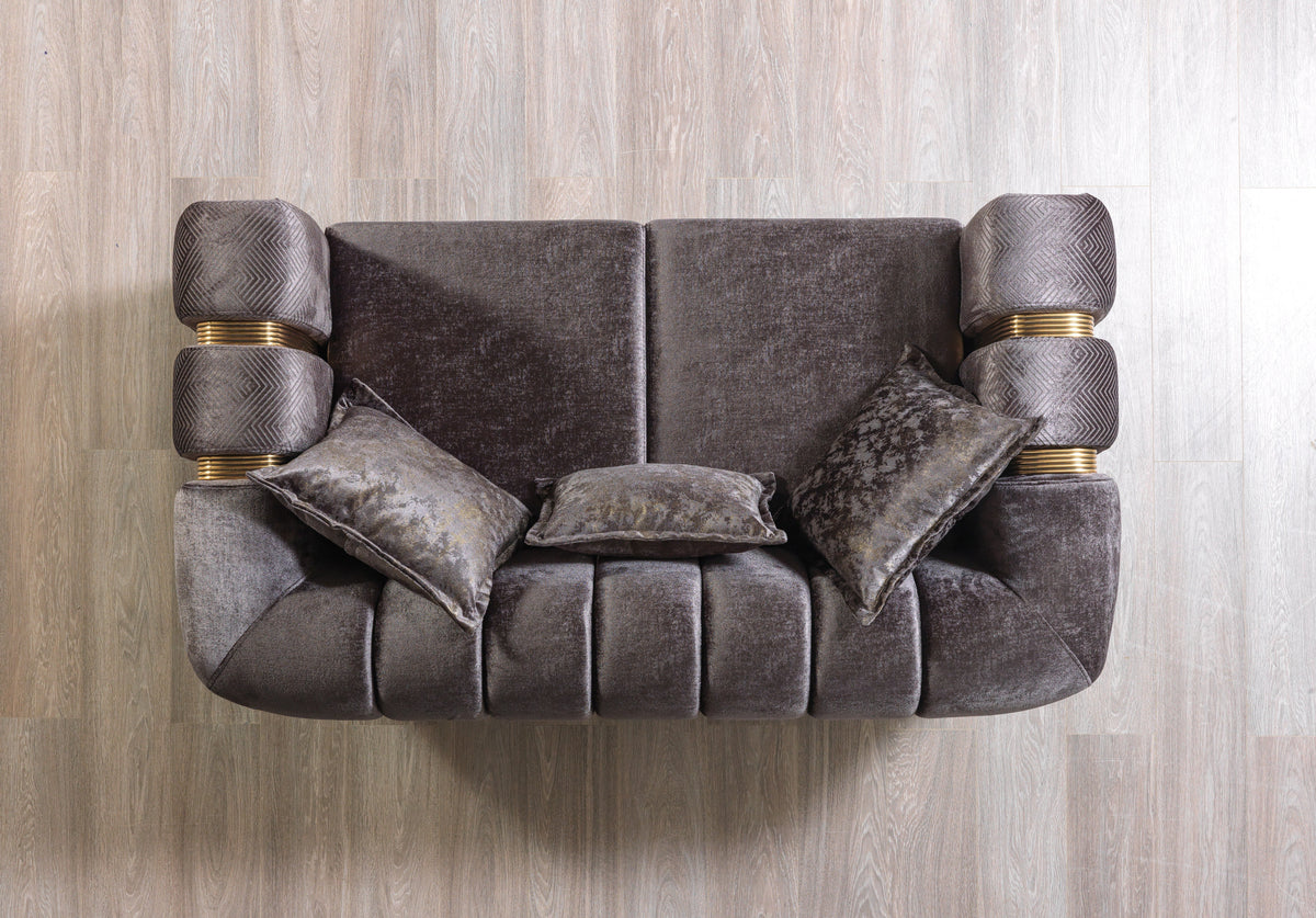 Santana Smoke Velvet Loveseat