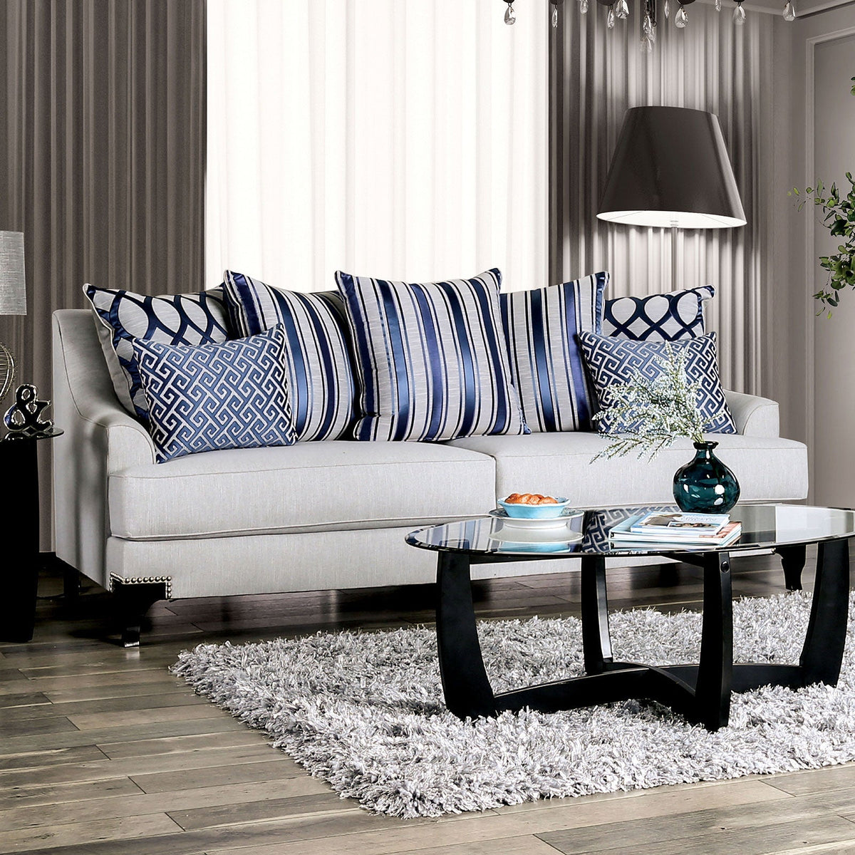 Sisseton Light Gray Transitional Living Room Set