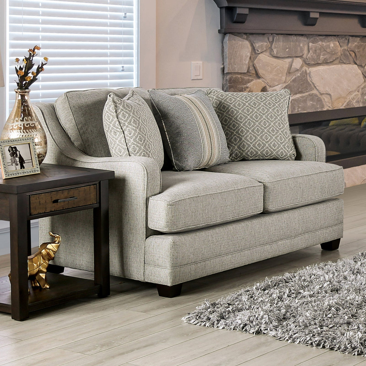 Stephney Gold/Gray Transitional Living Room Set