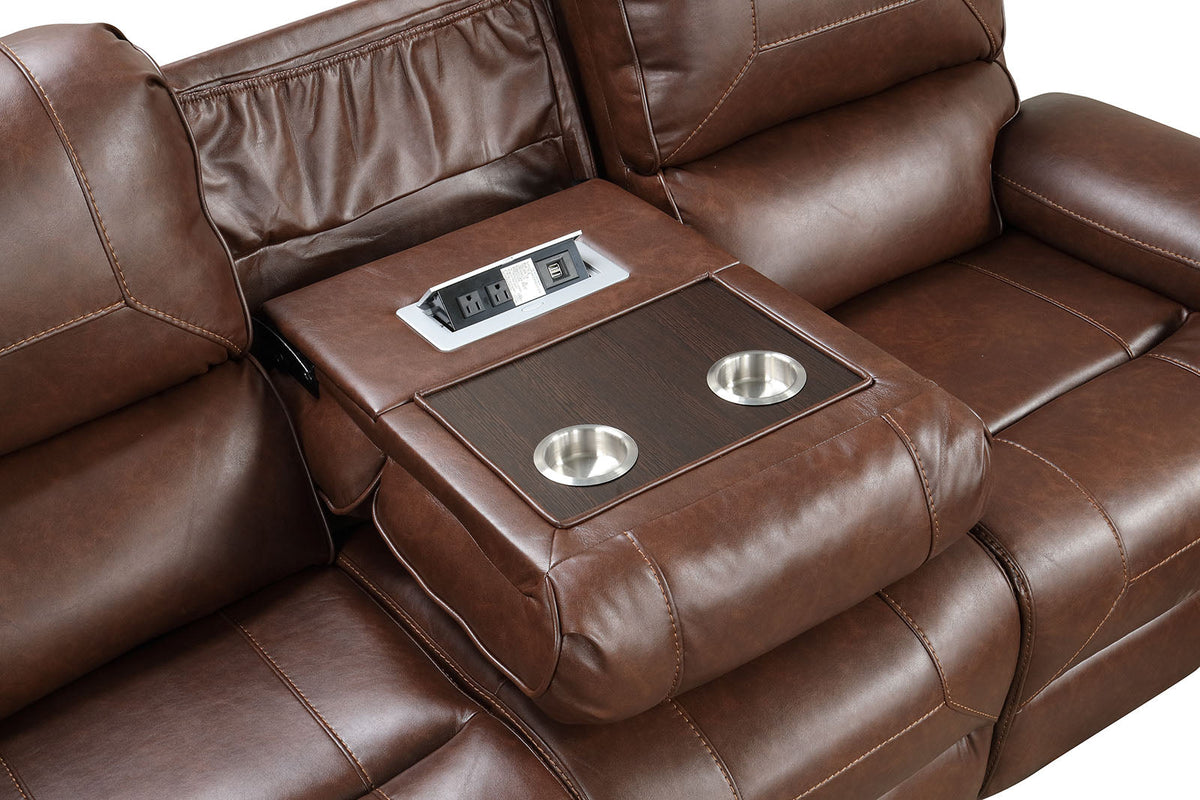 Tepic Brown Transitional Reclining Living Room Set