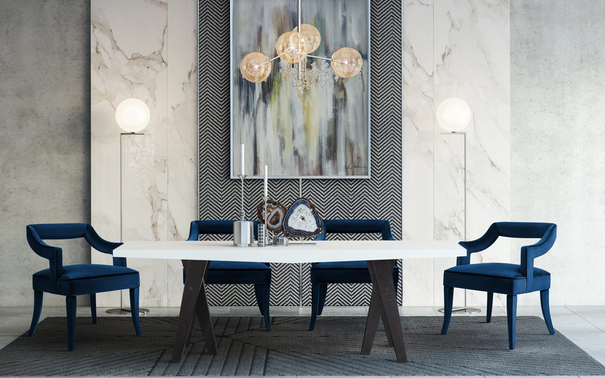 Tiffany Navy Velvet Chair - UK