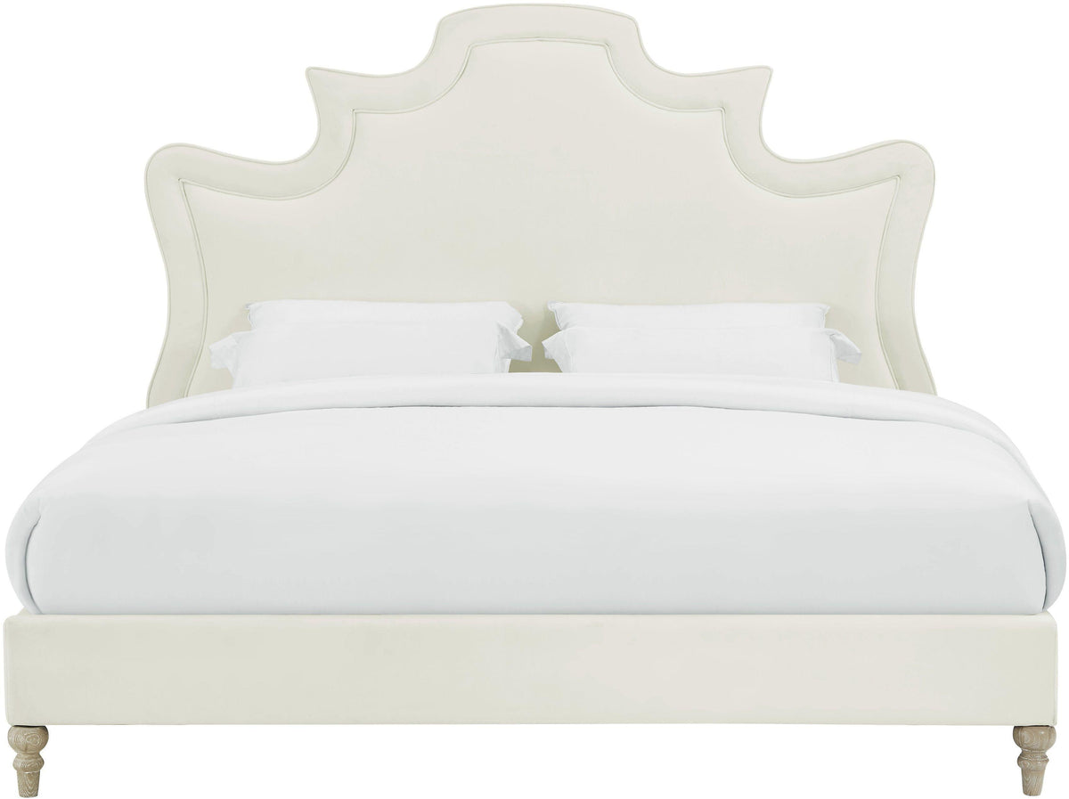 Serenity Cream Velvet Bed in King