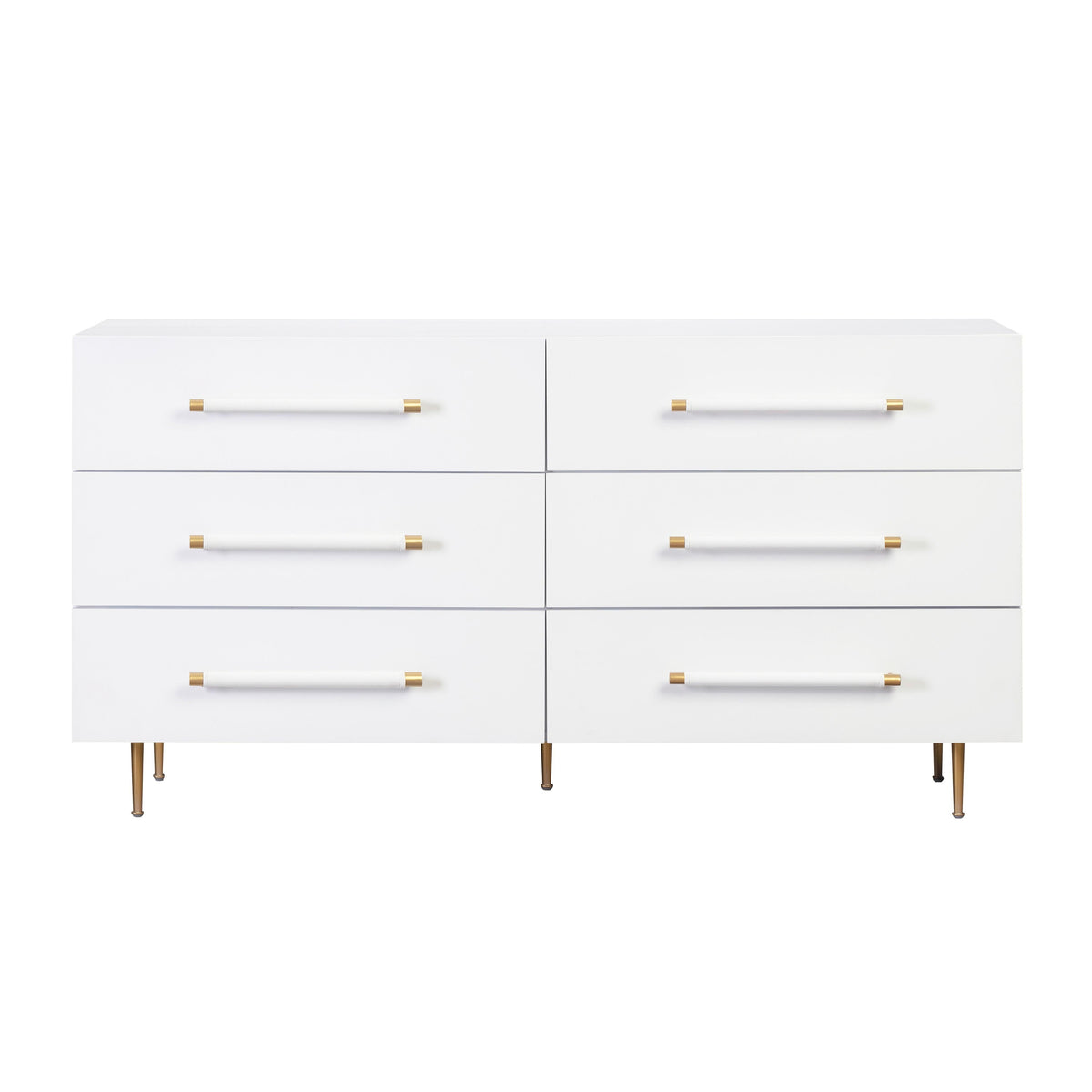 Trident White 6 Drawer Dresser - UK