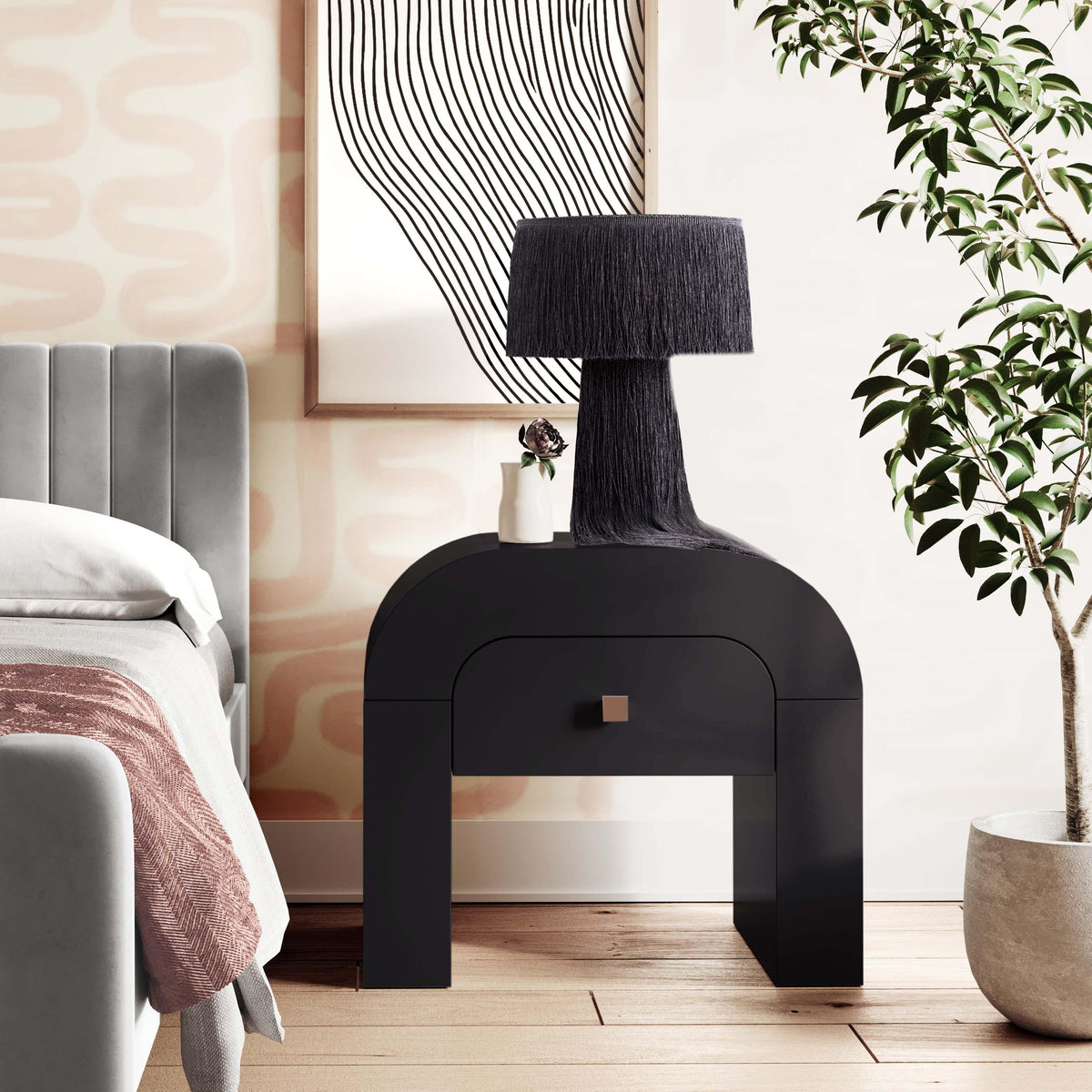 Hump Black Nightstand - UK