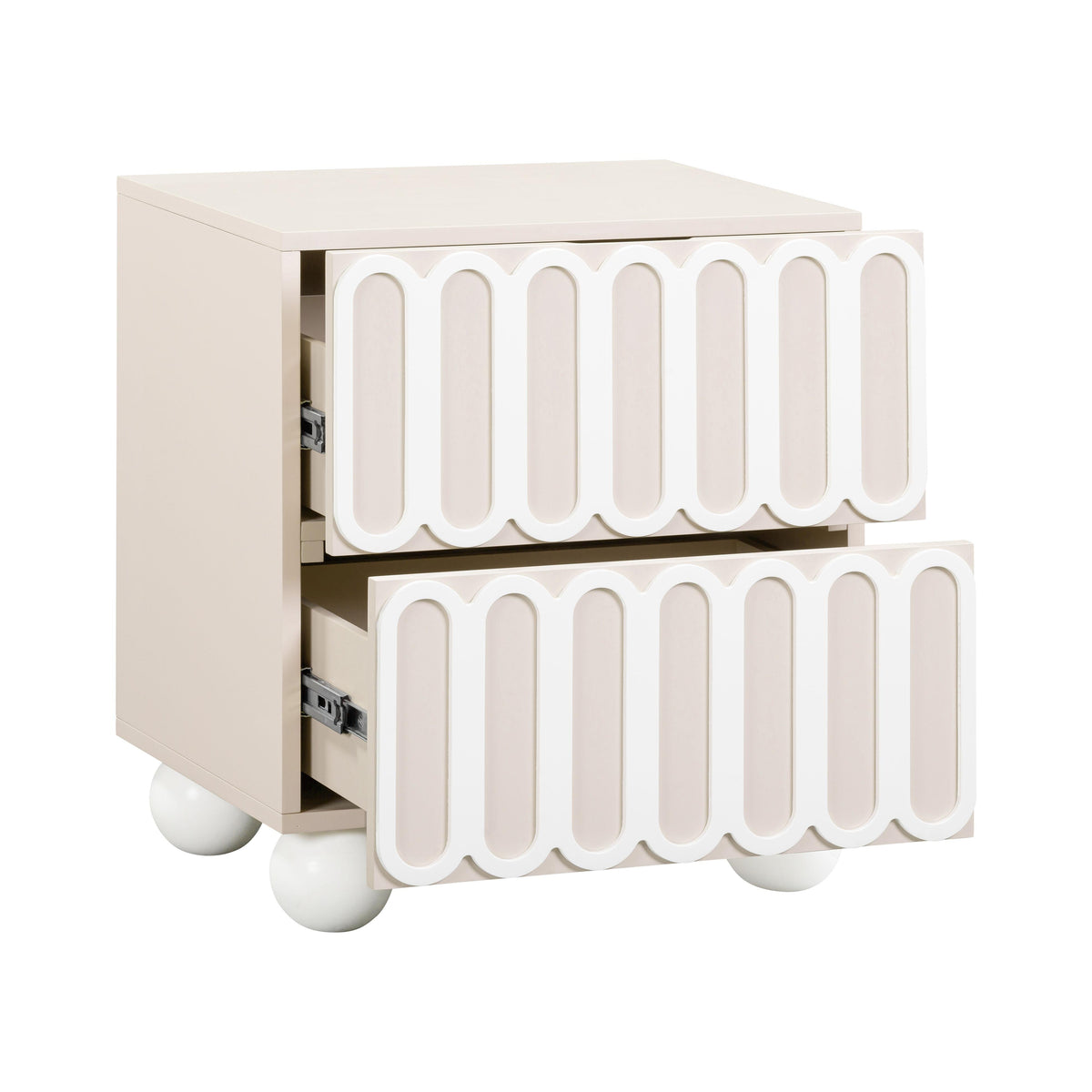 Tori Motif Taupe Nightstand - UK