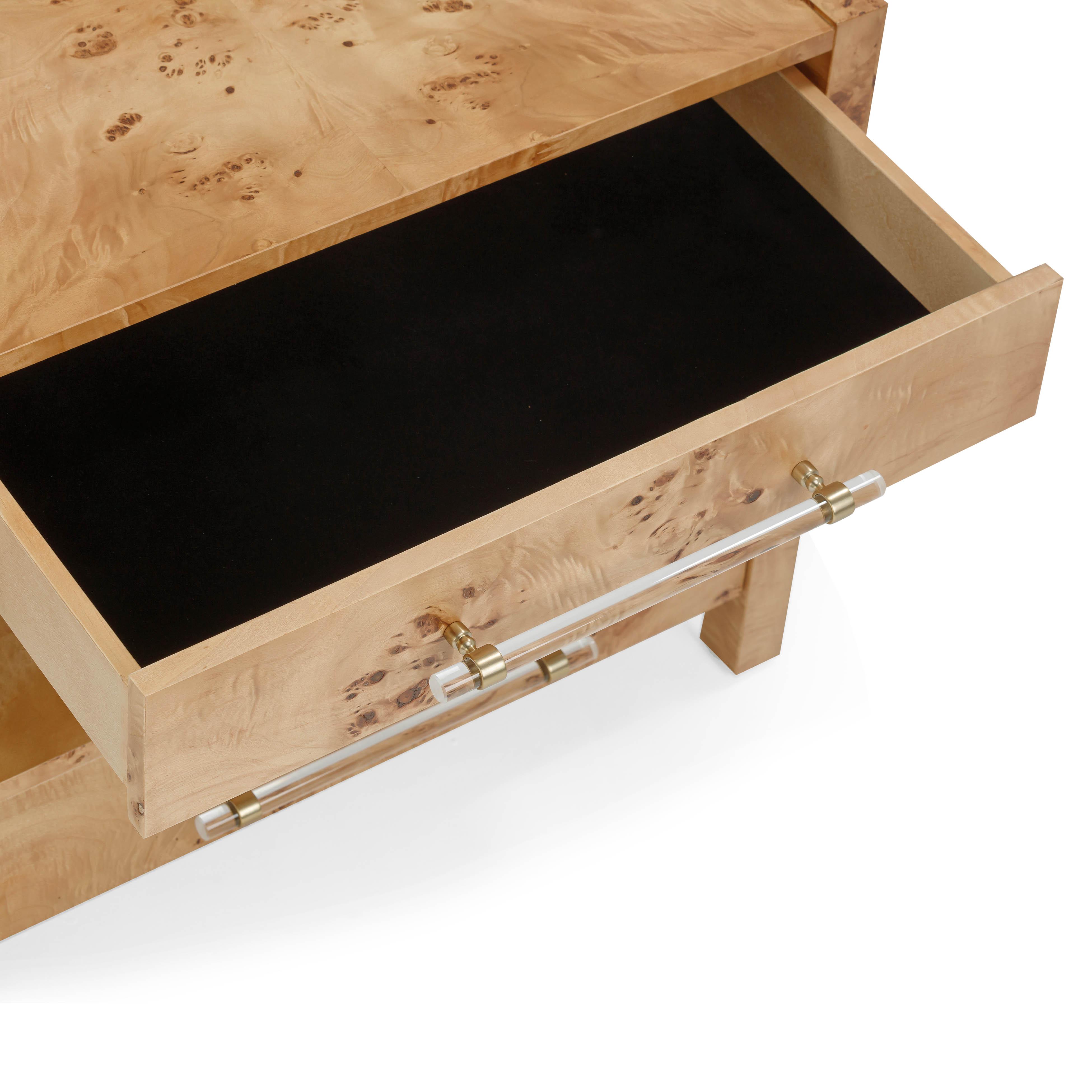 Brandyss Honey Burl Nightstand