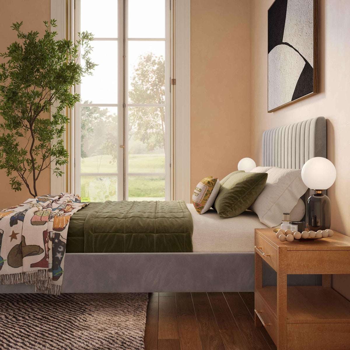 Angela Grey Bed in Full