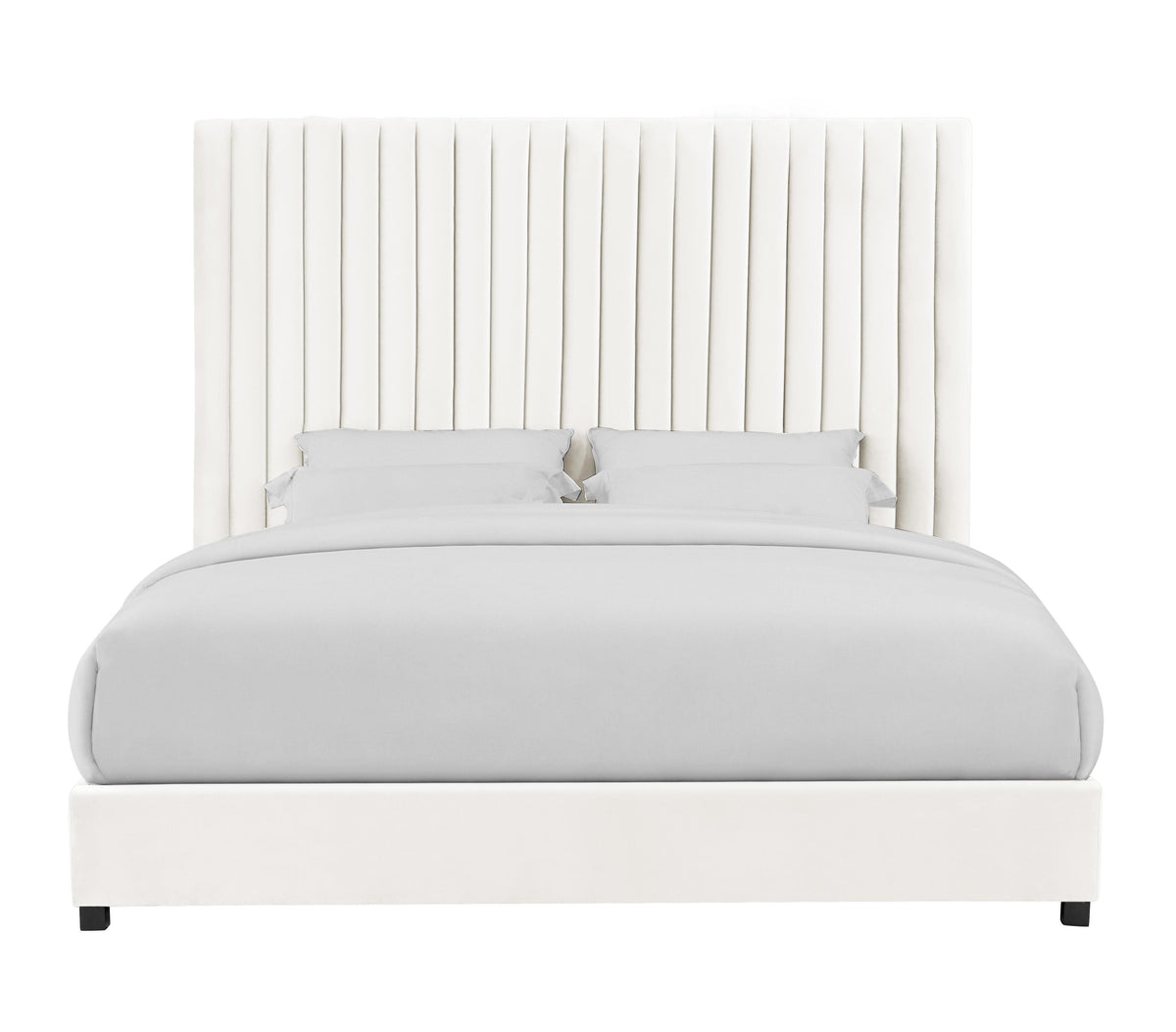 Arabelle White Velvet Bed in UK King