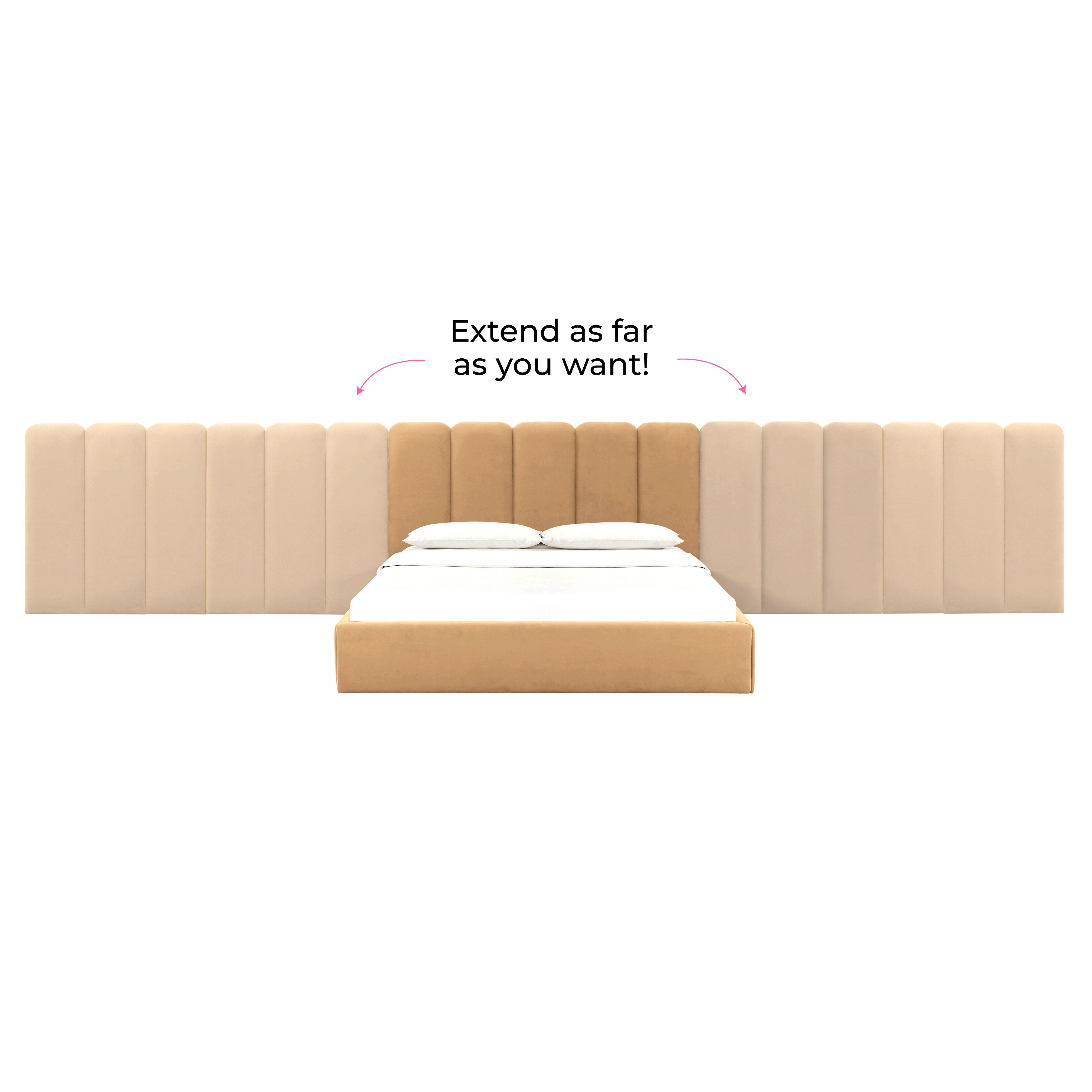 Palani Honey Velvet Queen Bed
