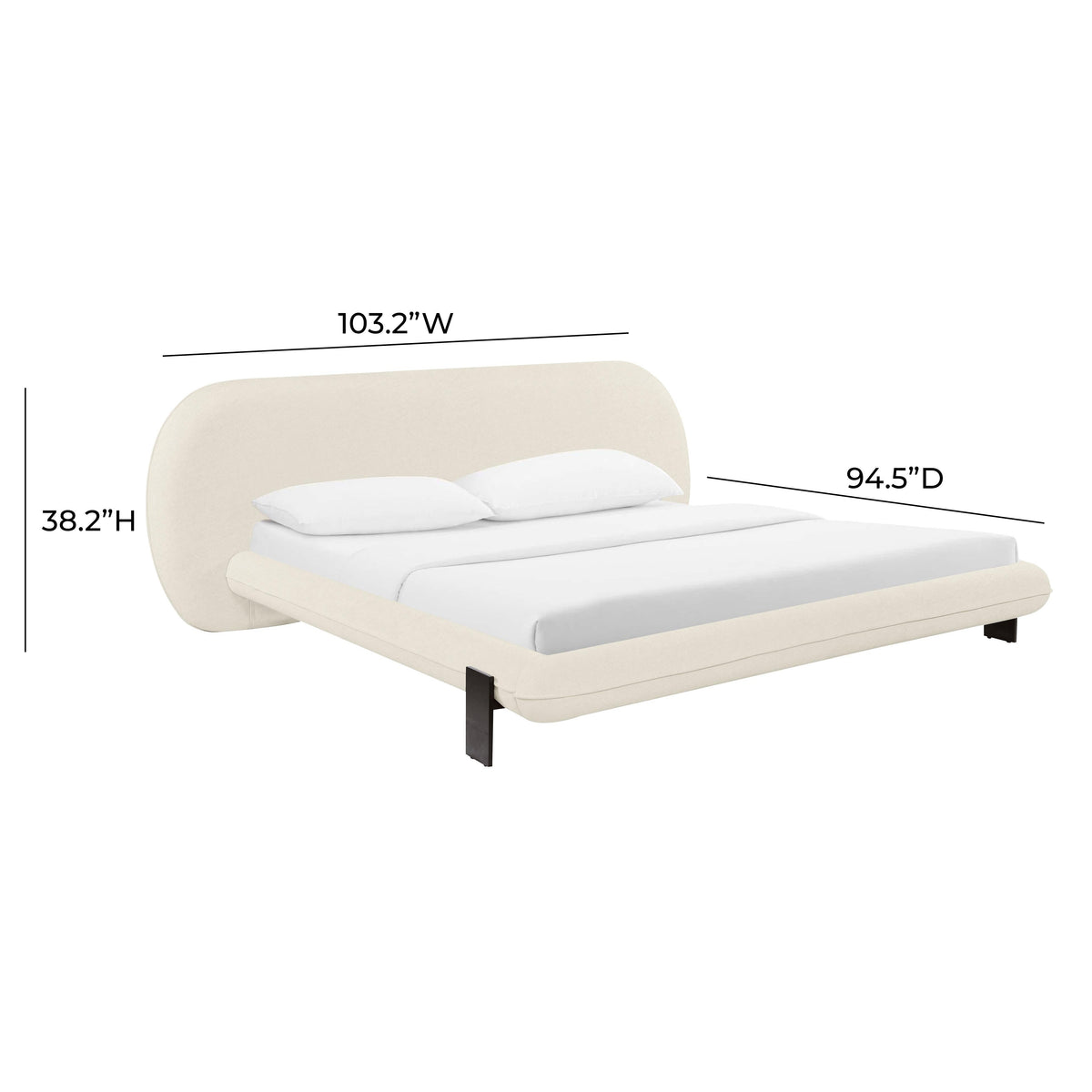 Ophelia Cream Faux Wool UK Super King Bed