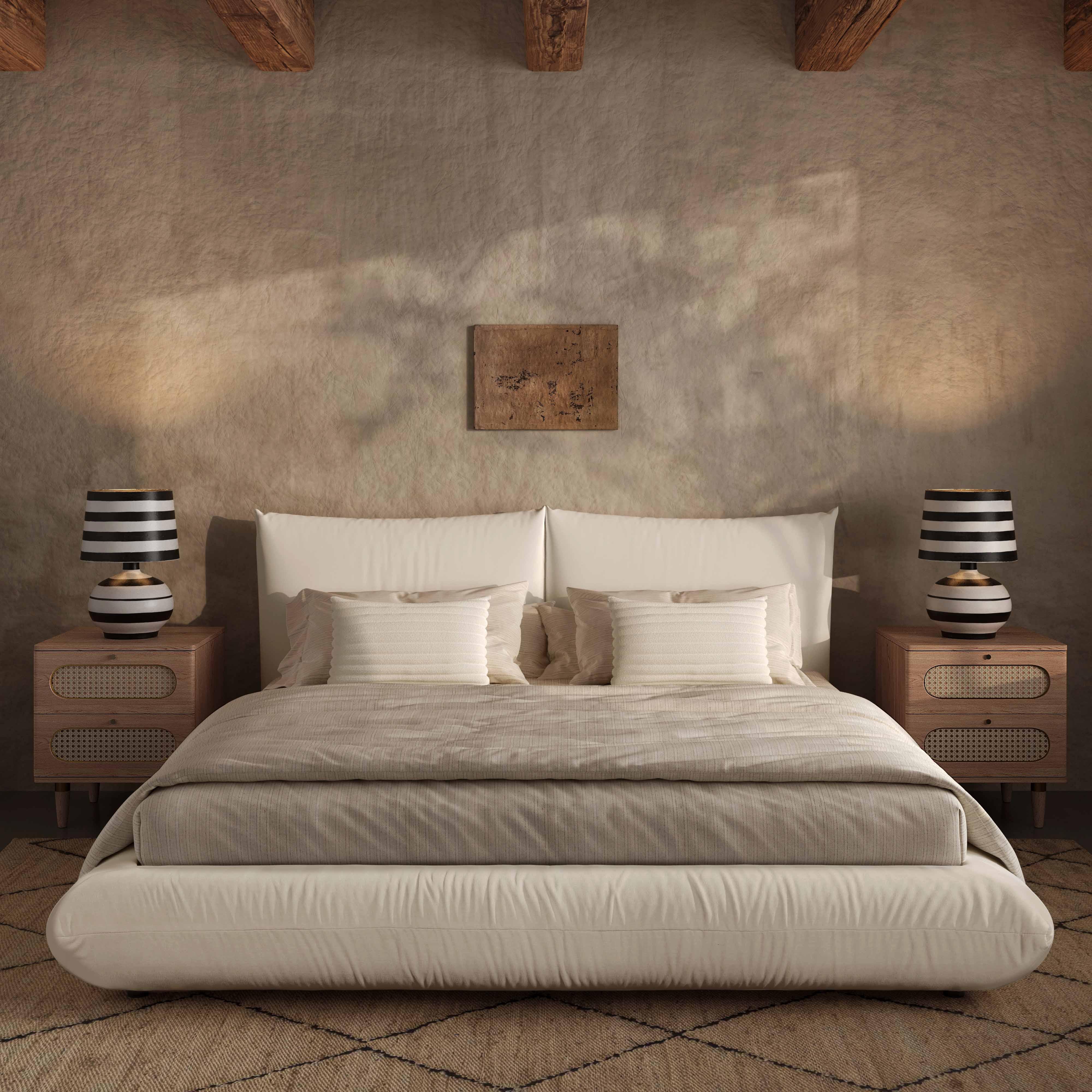 Romp Cream 100% Recycled Linen UK King Bed
