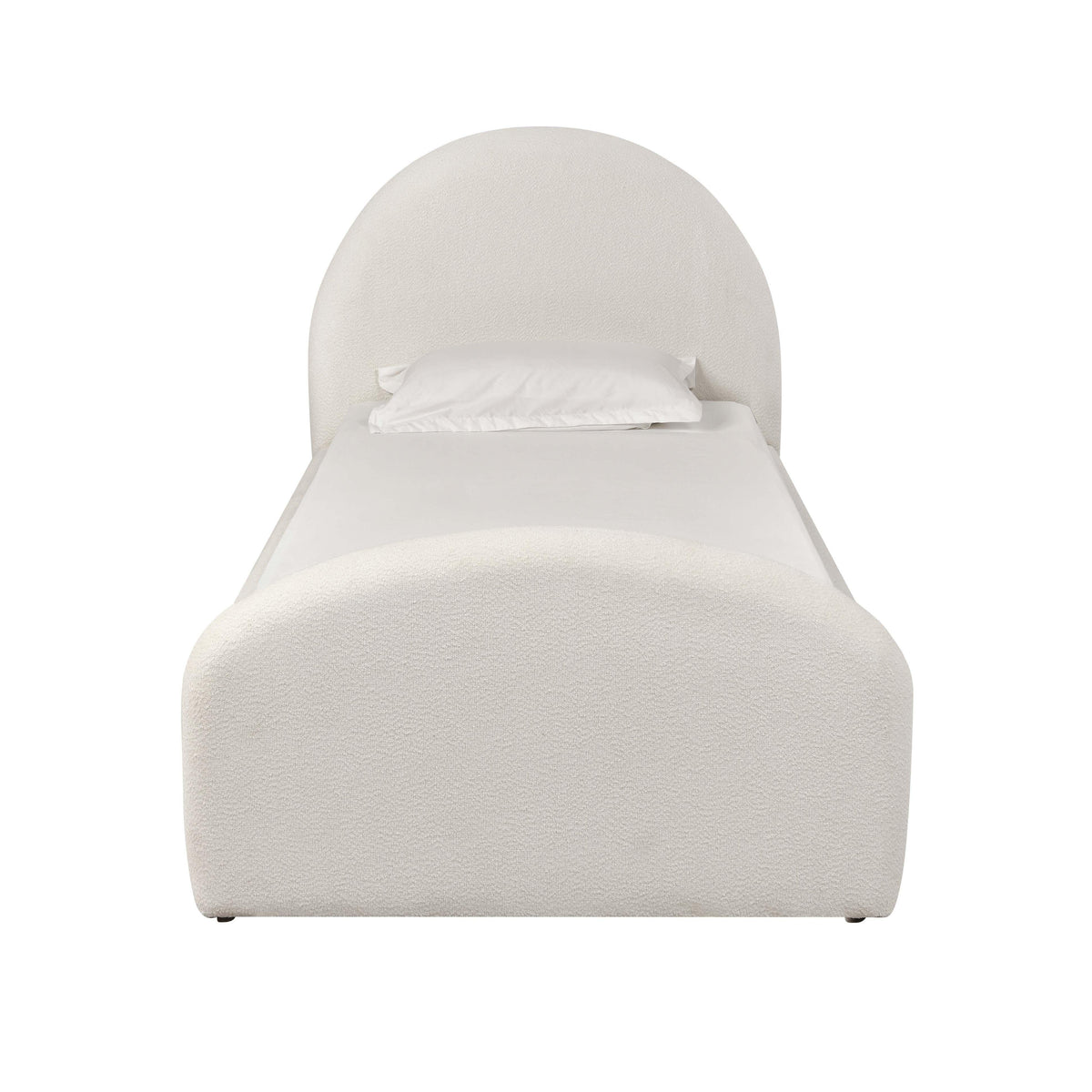 Moon Cream Boucle Twin Bed