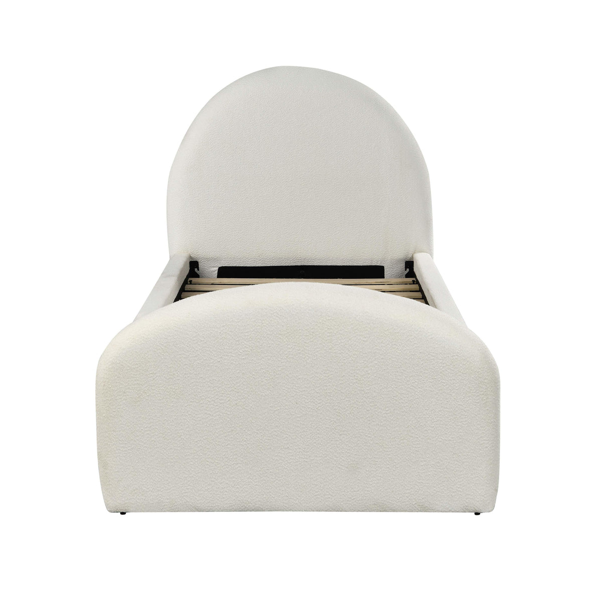 Moon Cream Boucle Twin Trundle Bed