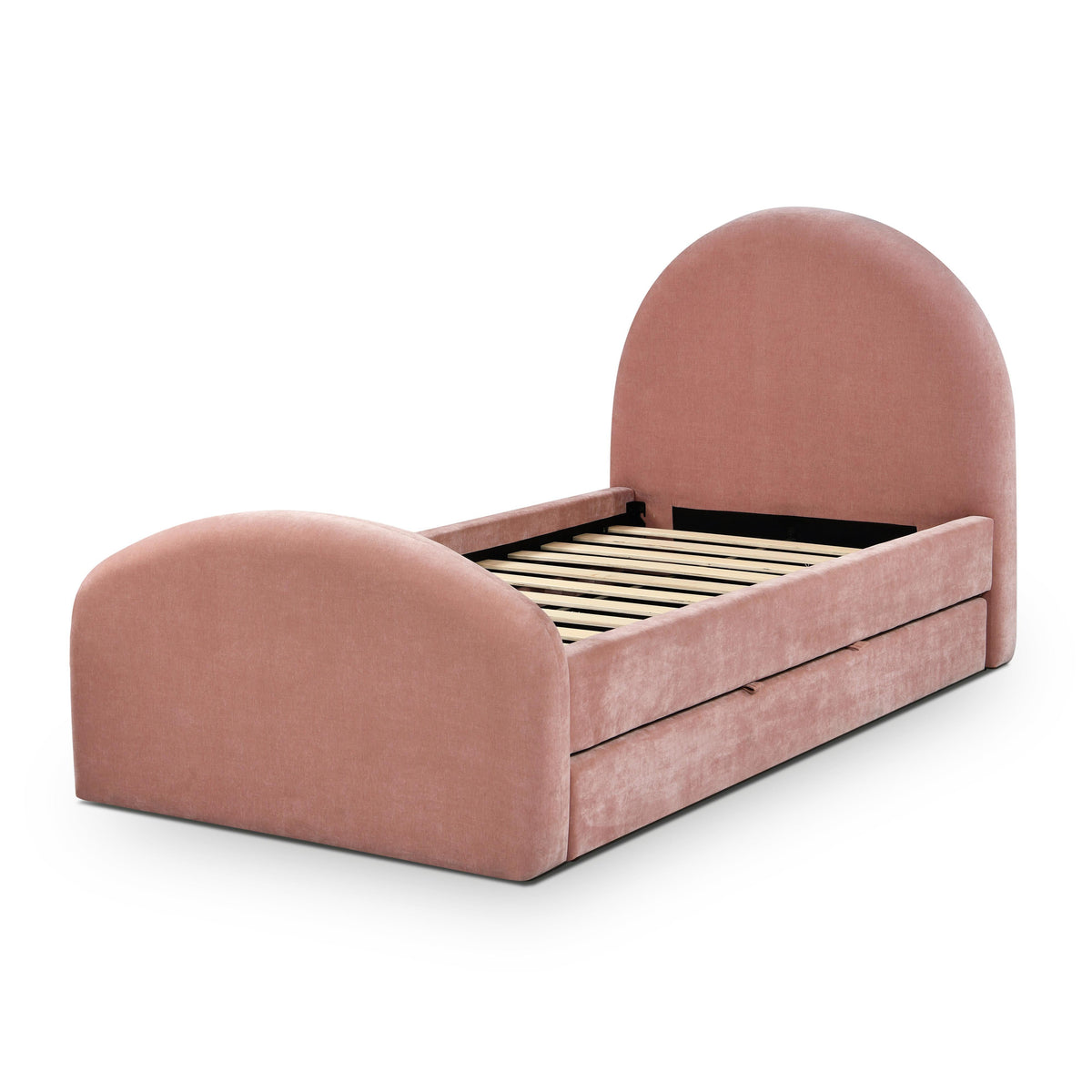 Moon Rose Upcycled Chenille Twin Trundle Bed