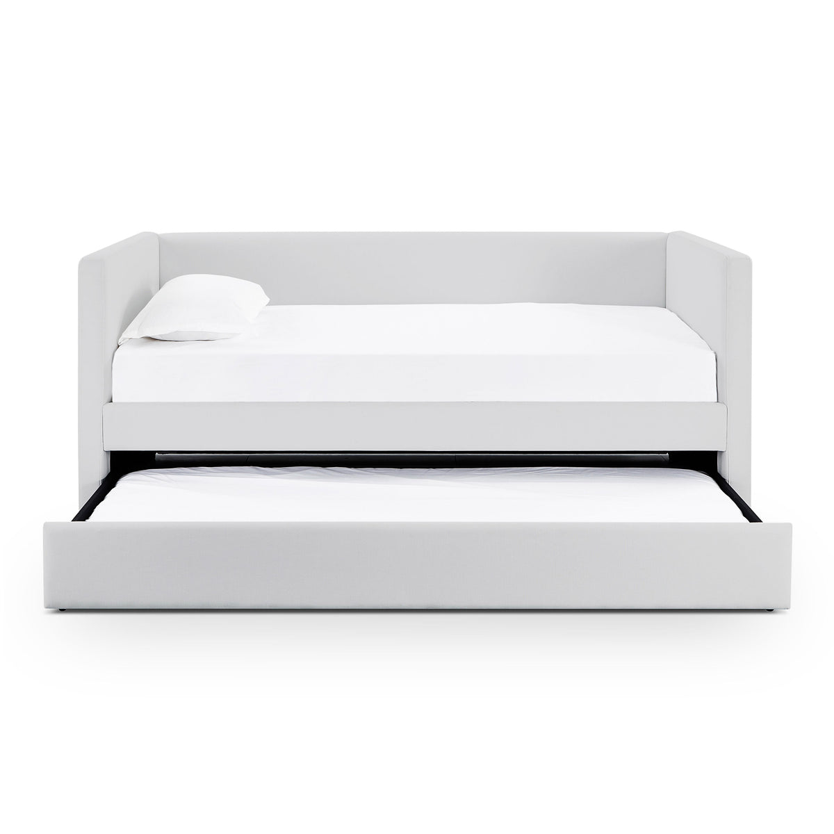 Alice Light Grey Linen Twin Trundle Bed