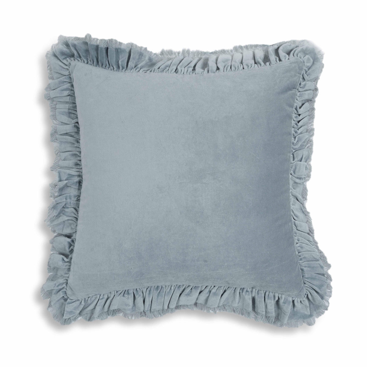Alessia Distressed Blue Velvet Pillow