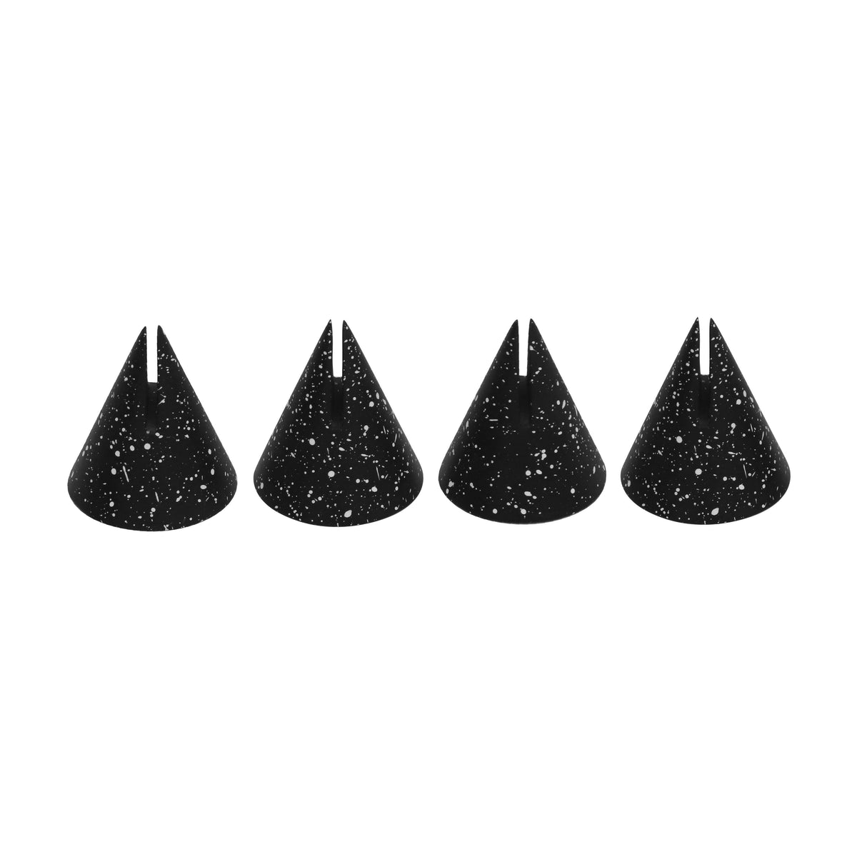 Gabby Speckled Black Cone Card Holder - Set of 4
