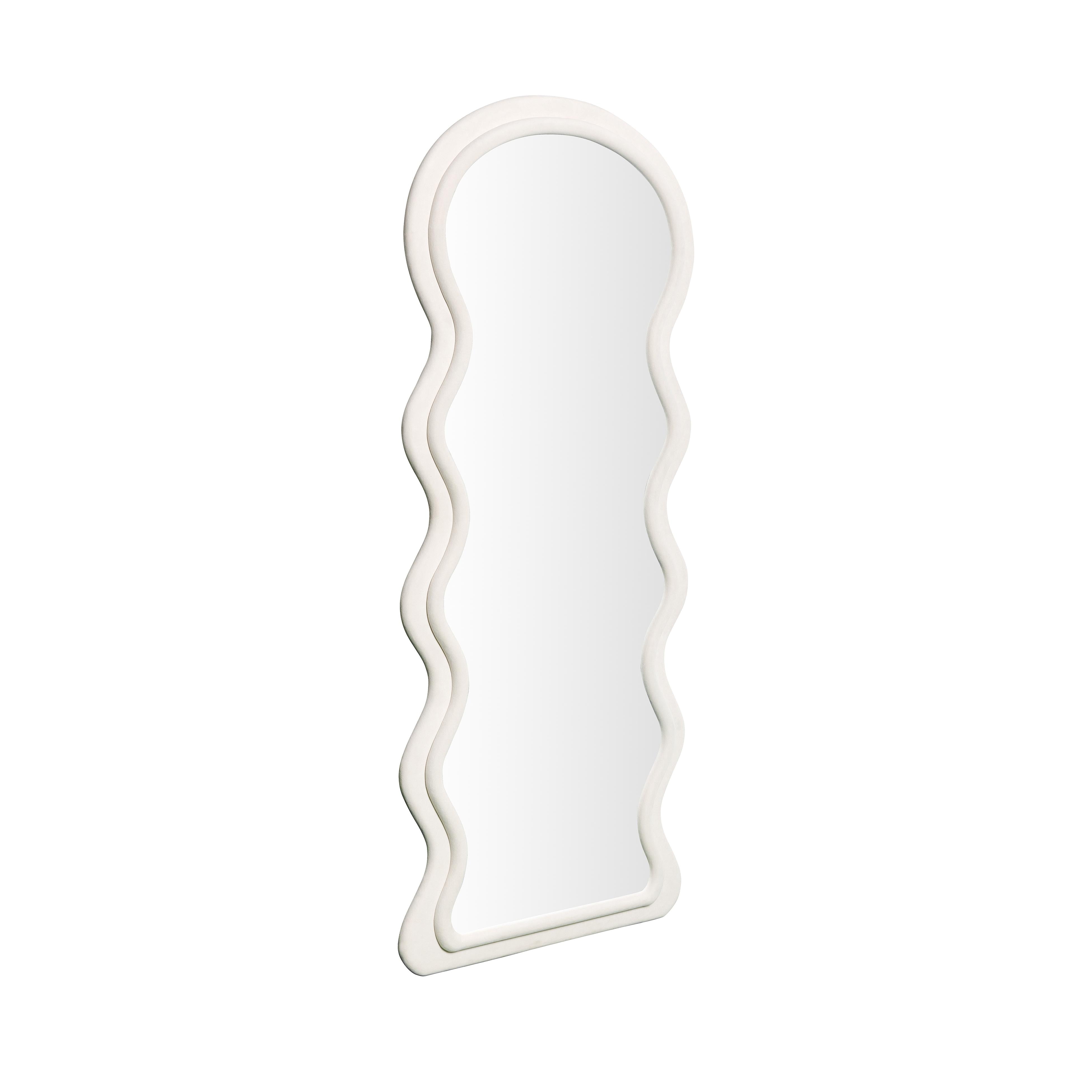 Rhodes Cream Velvet 70" Floor Mirror
