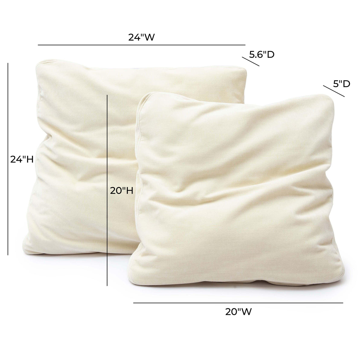 Tipsy Cream Chenille 24" x 24" Square Floppy Pillow
