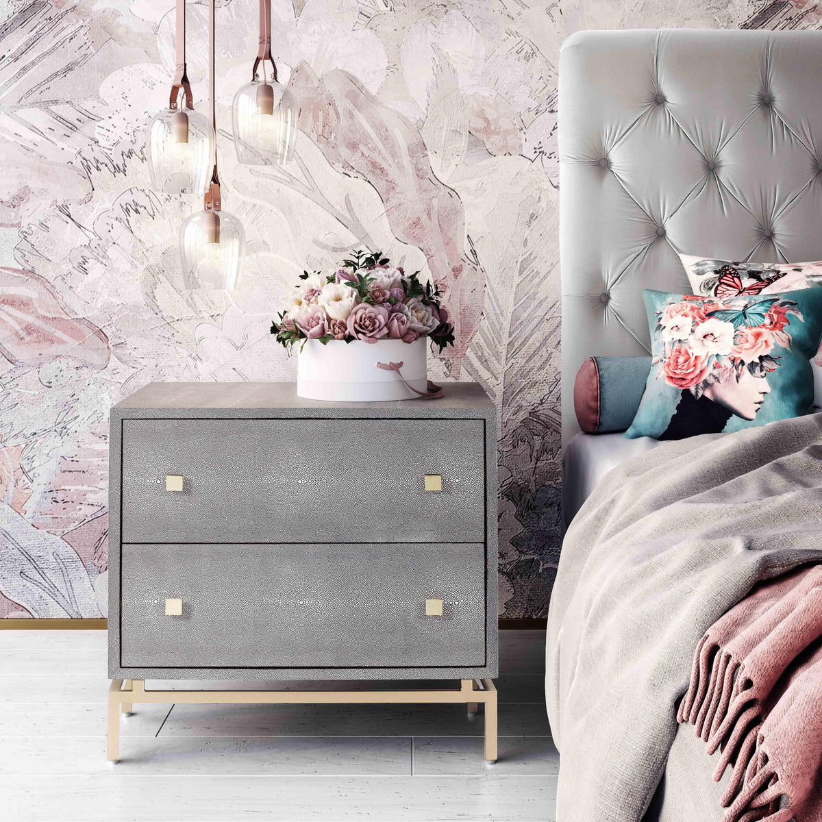 Pesce Shagreen Nightstand - UK