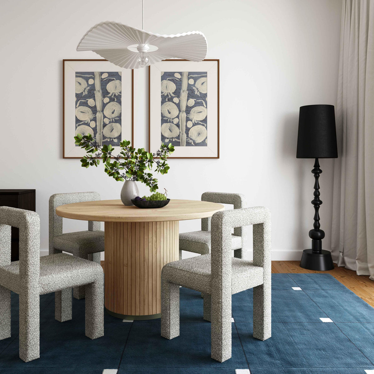 Chelsea Natural Oak Wood Round Dining Table - UK