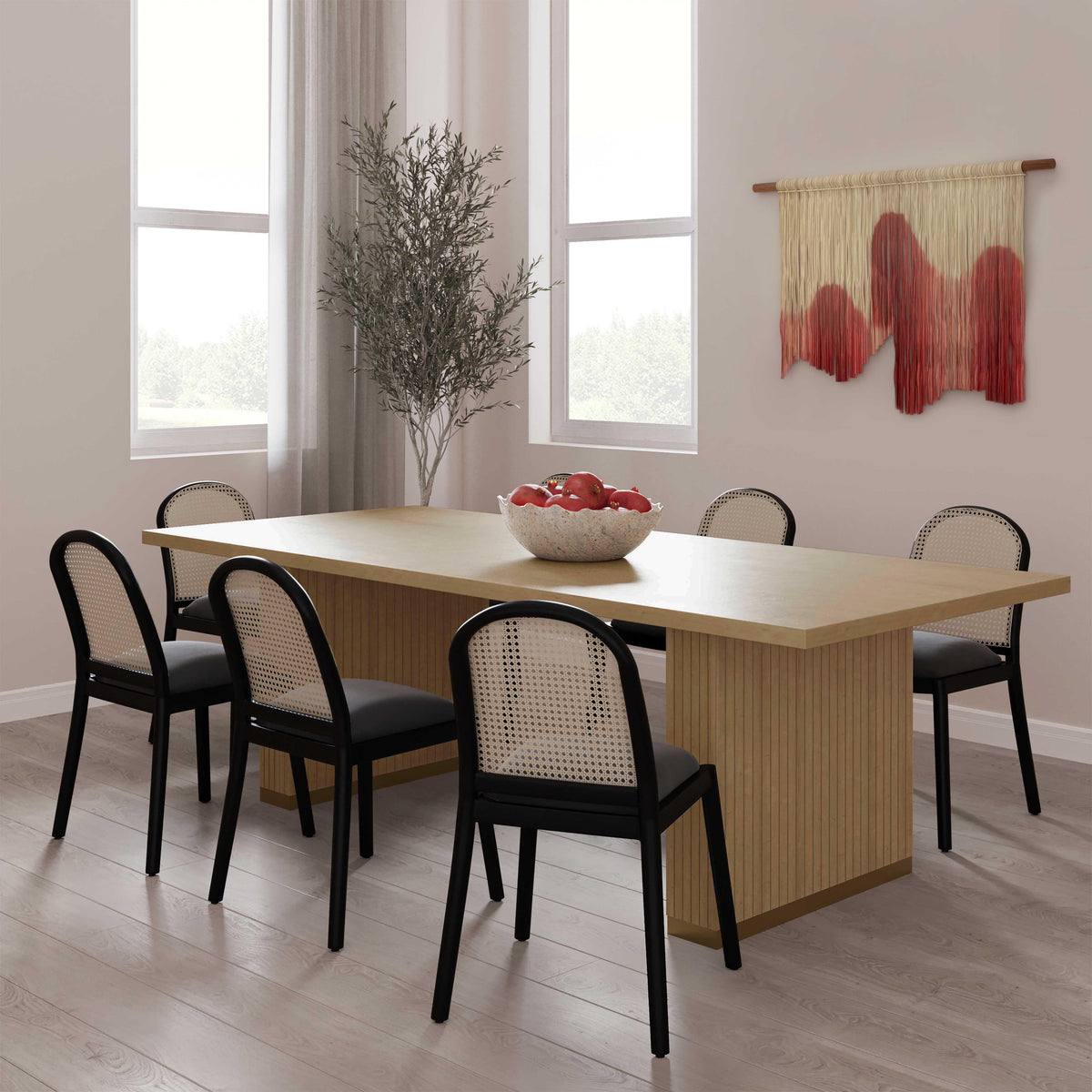 Chelsea Natural Oak Wood Rectangular Dining Table - UK