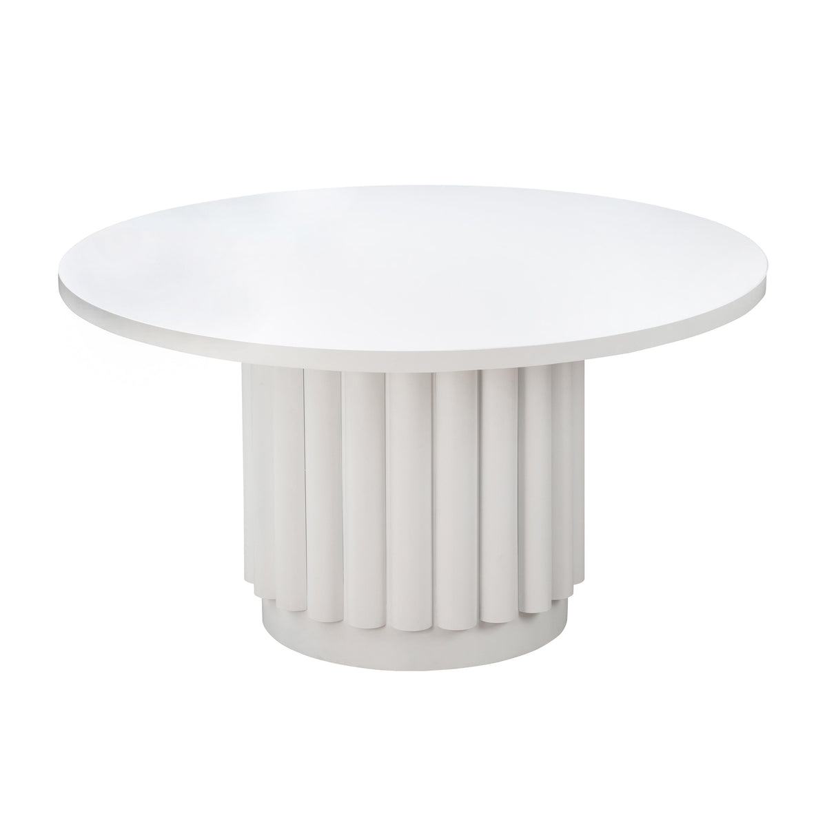 Kali 55 Inch White Round Dining Table - UK