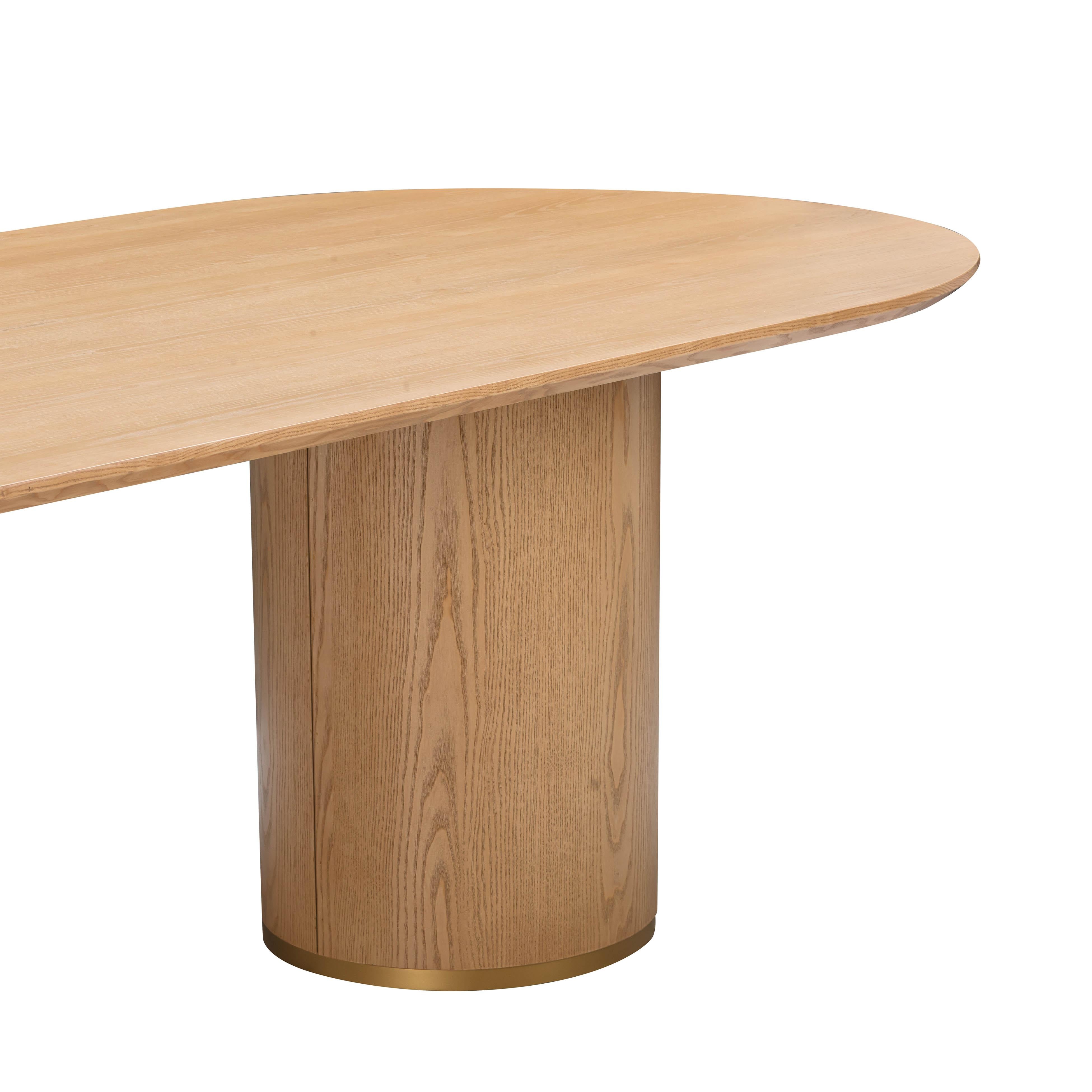 Brandy Natural Ash Wood Oval Dining Table