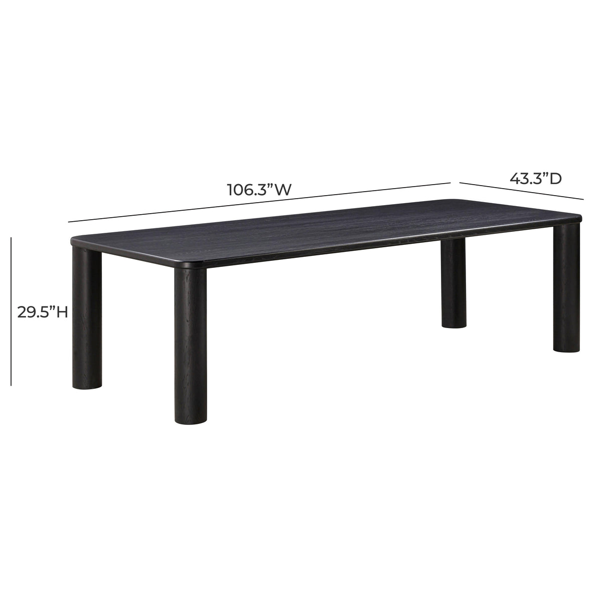 Akola Black Oak Rectangular Dining Table