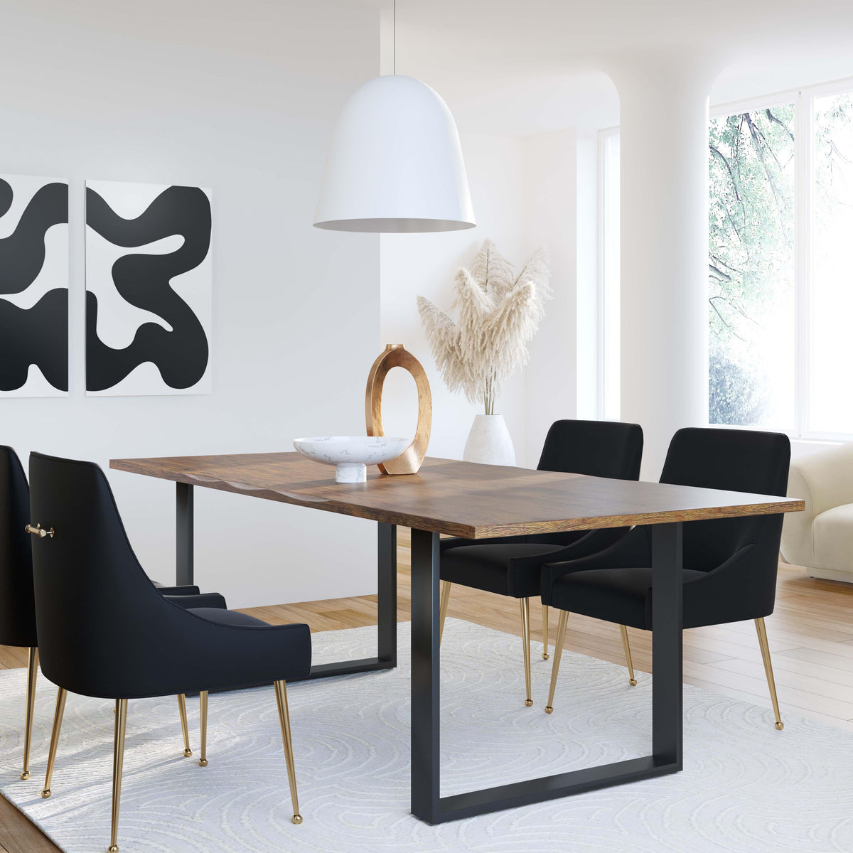 Beatrix Black Velvet Side Chair - UK