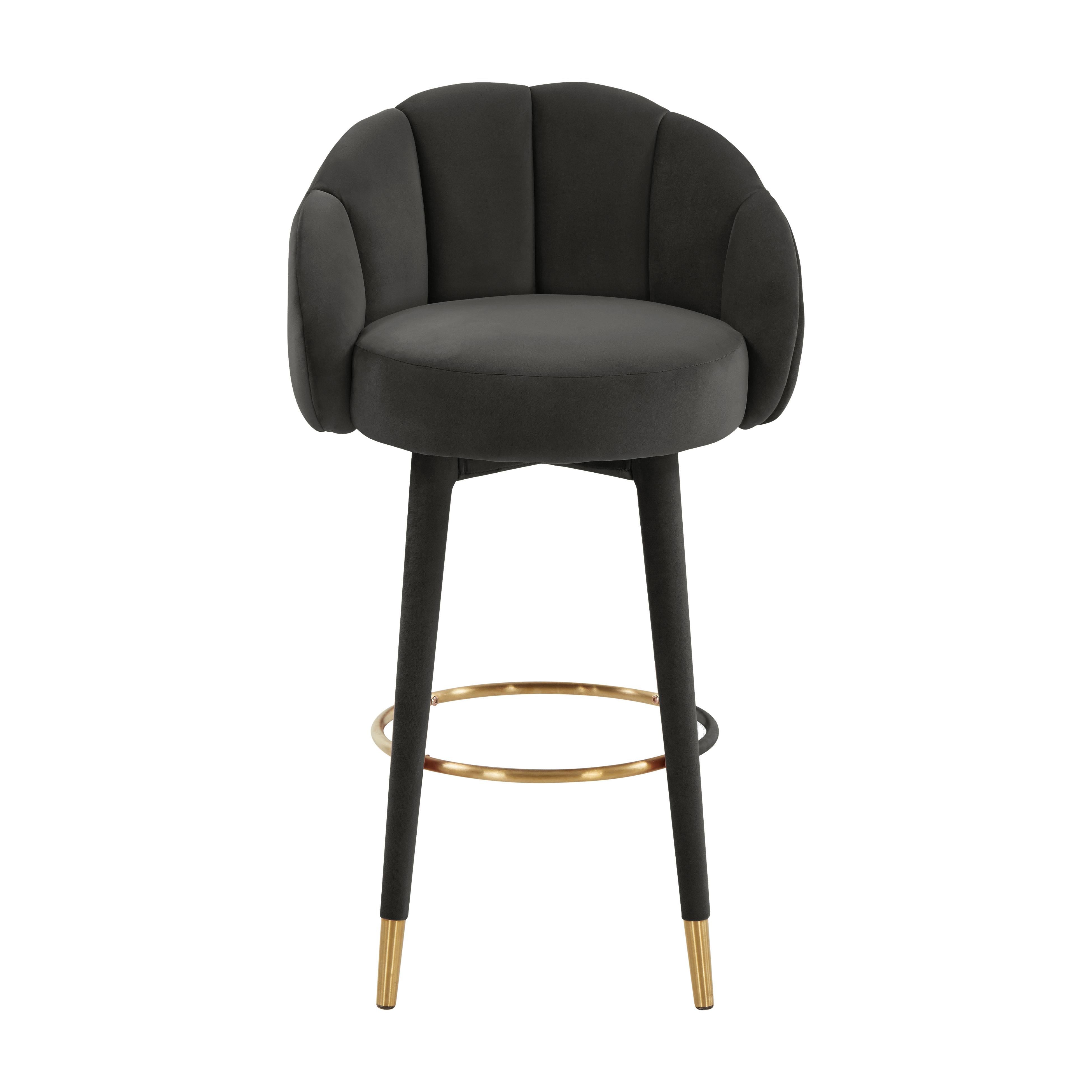 Myla Black Swivel Bar Stool - UK