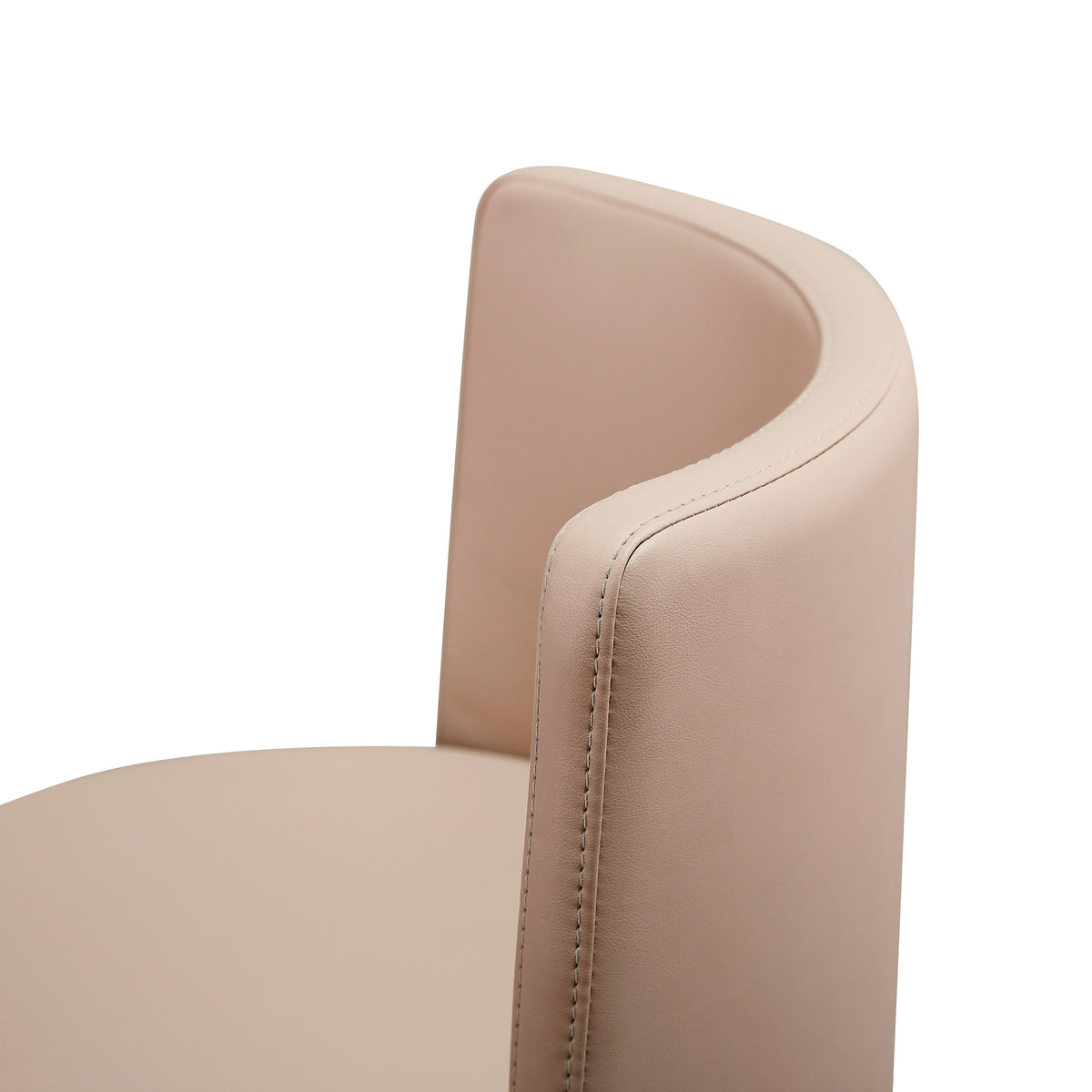 Loosha Cafe Au Lait Performance Vegan Leather and Rose Gold Adjustable Stool - UK