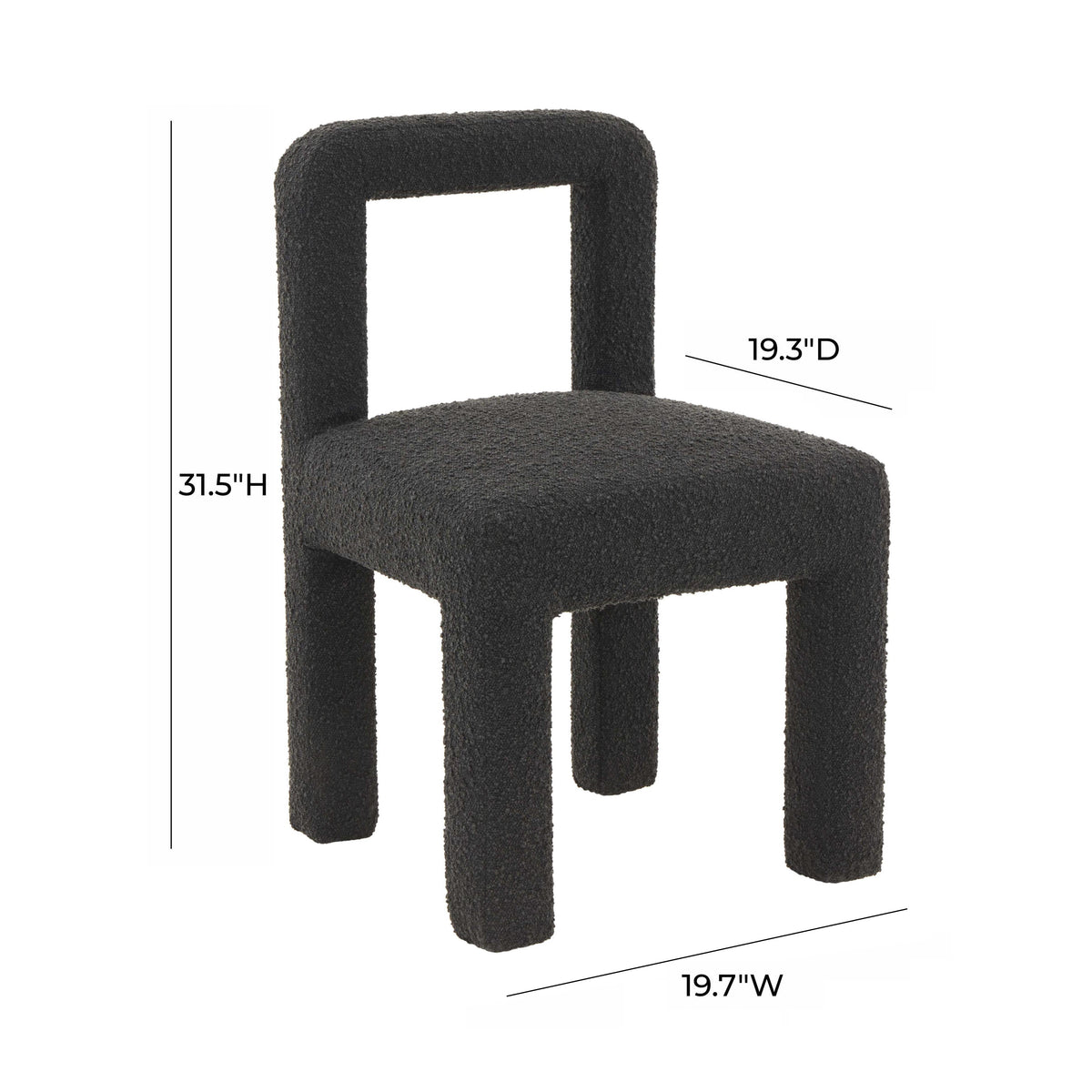 Hazel Black Boucle Dining Chair