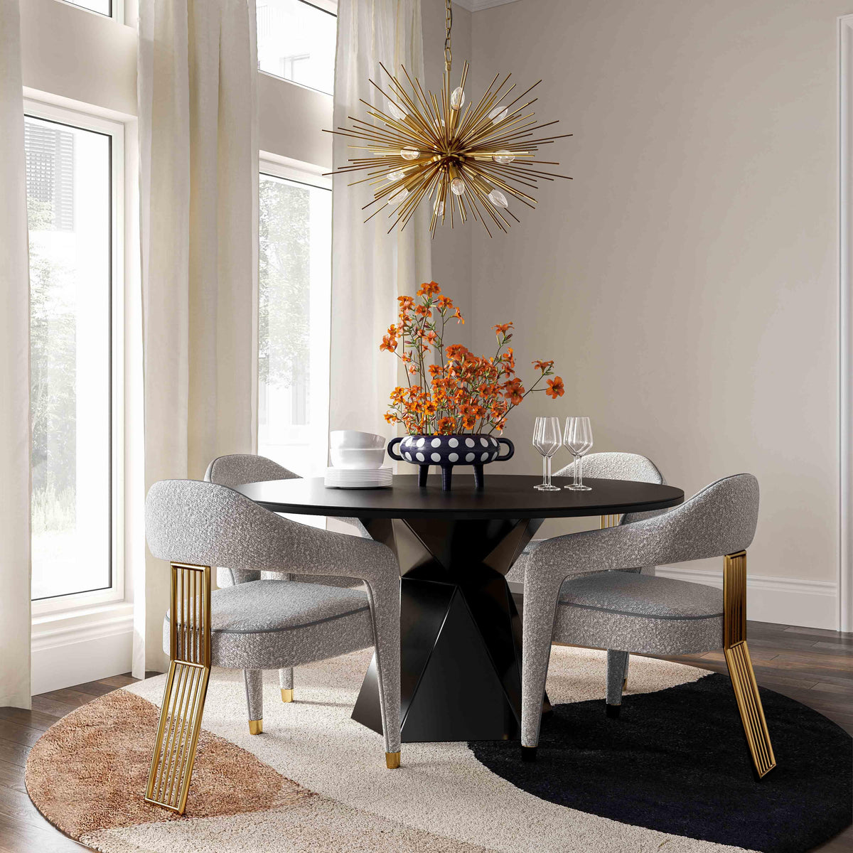 Corralis Speckled Grey Boucle Dining Chair - UK