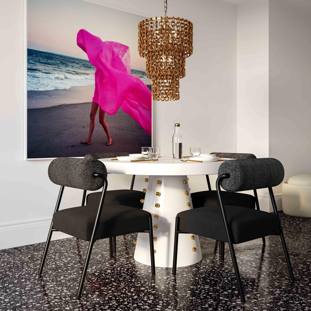 Jolene Black Velvet Dining Chair - Set of 2 - UK