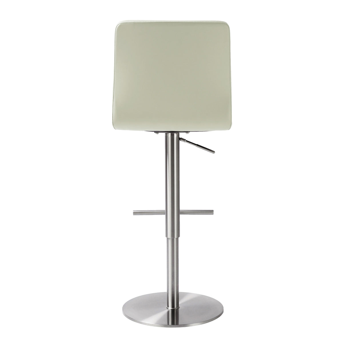 Paddy Light Grey Vegan Leather on Silver Adjustable Stool - UK