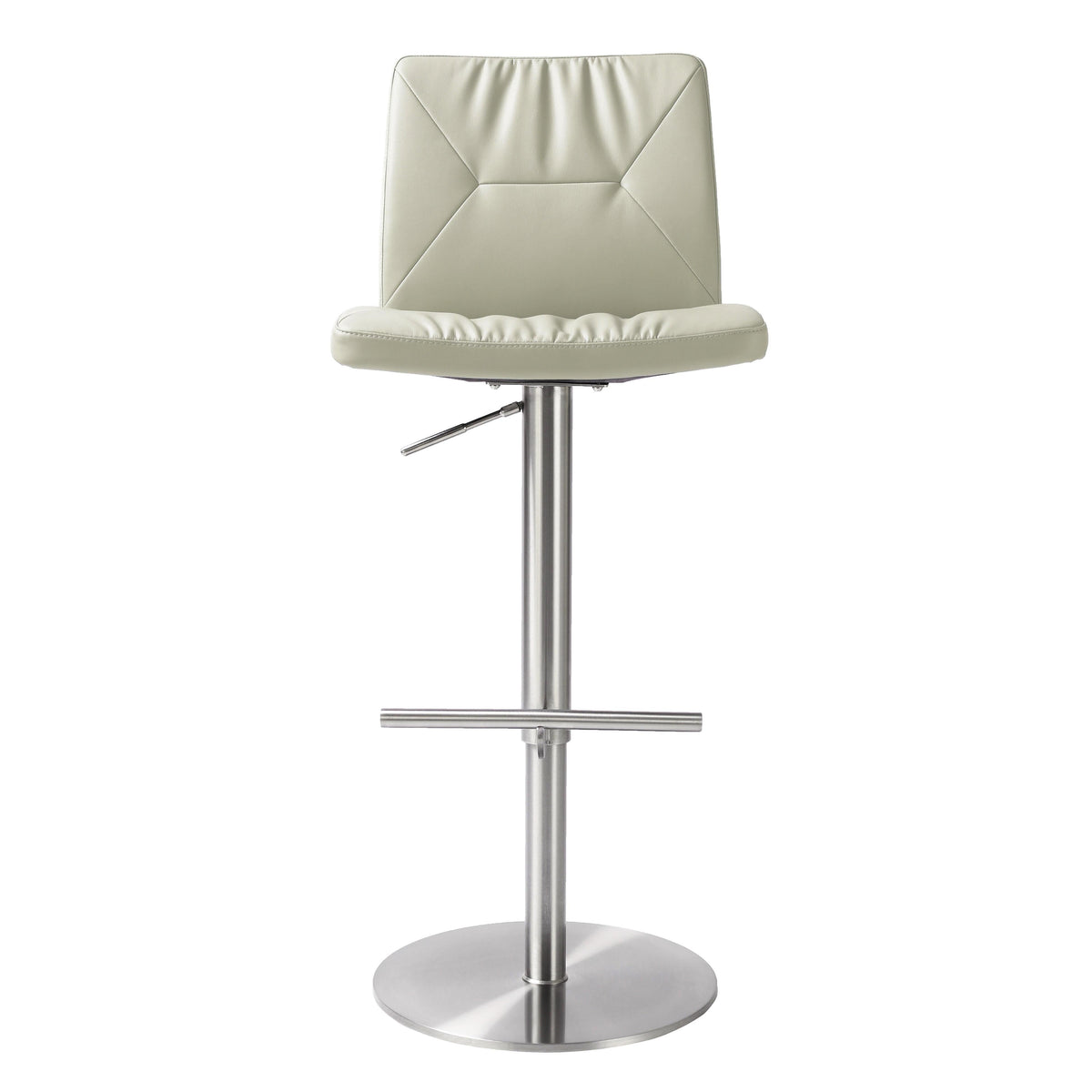 Paddy Light Grey Performance Vegan Leather on Silver Adjustable Stool