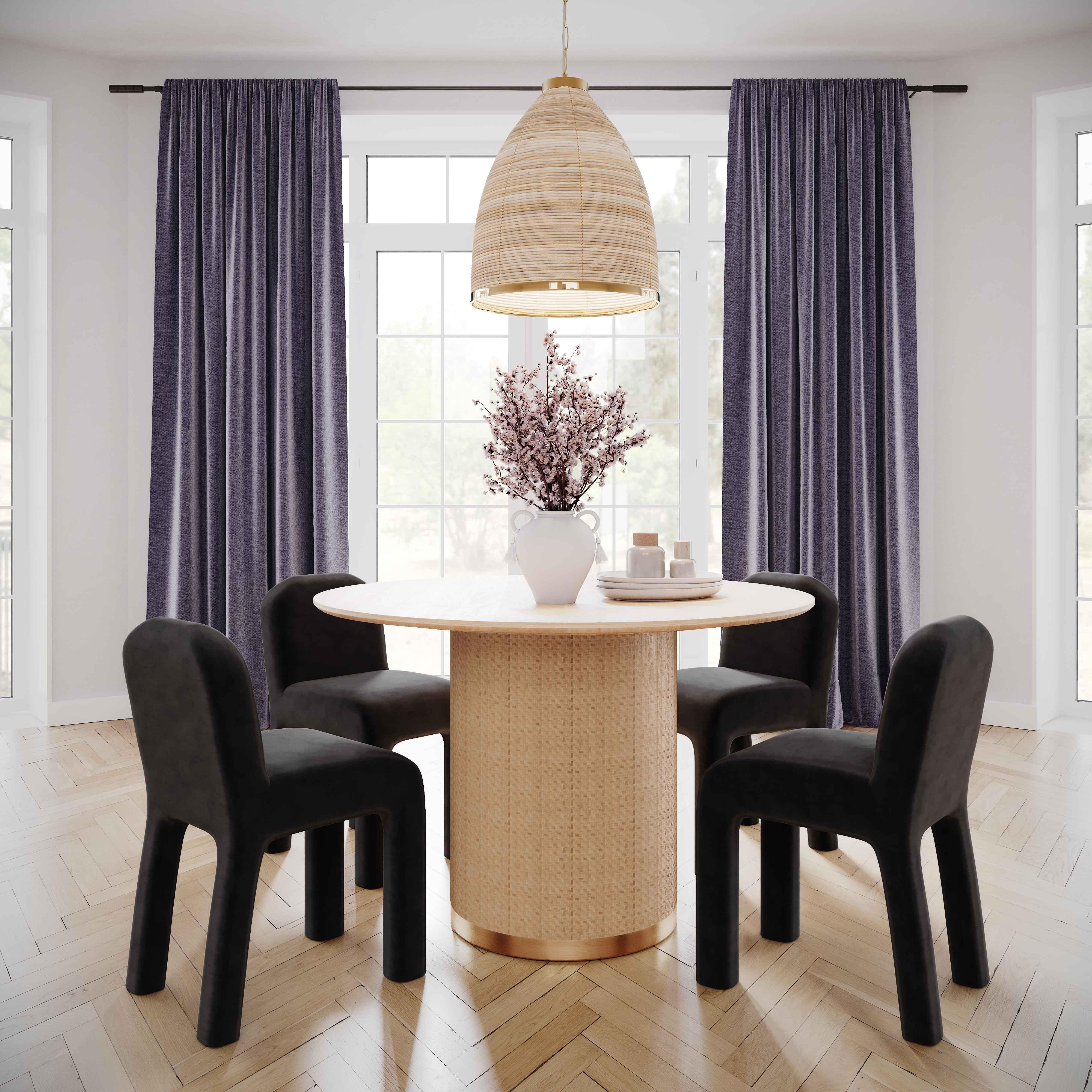 Georgia Midnight Black Chenille Dining Chair - UK
