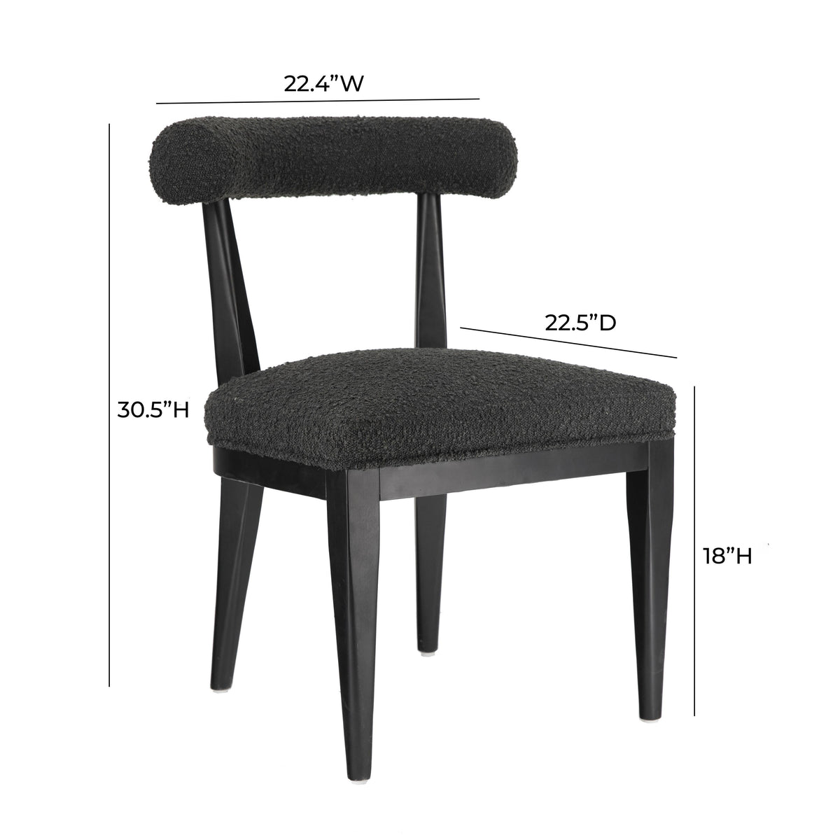 Palla Black Boucle Dining Chair - UK