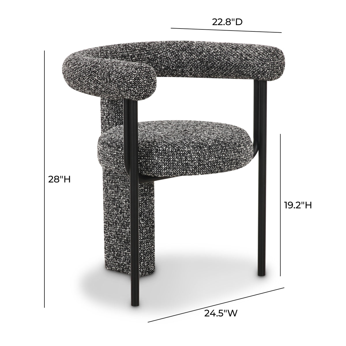 Synn Black Performance Boucle Dining Chair