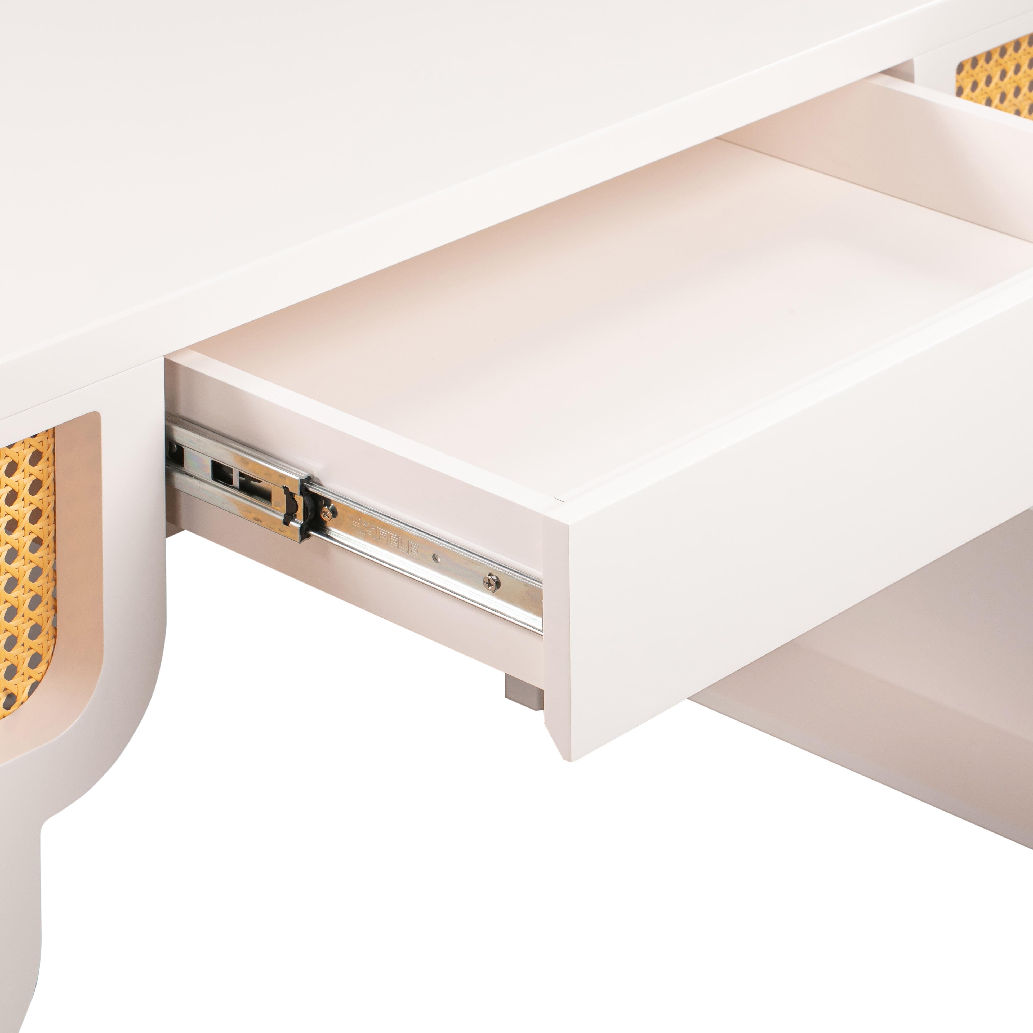 Suzie Cream & Rattan Executive Desk - UK