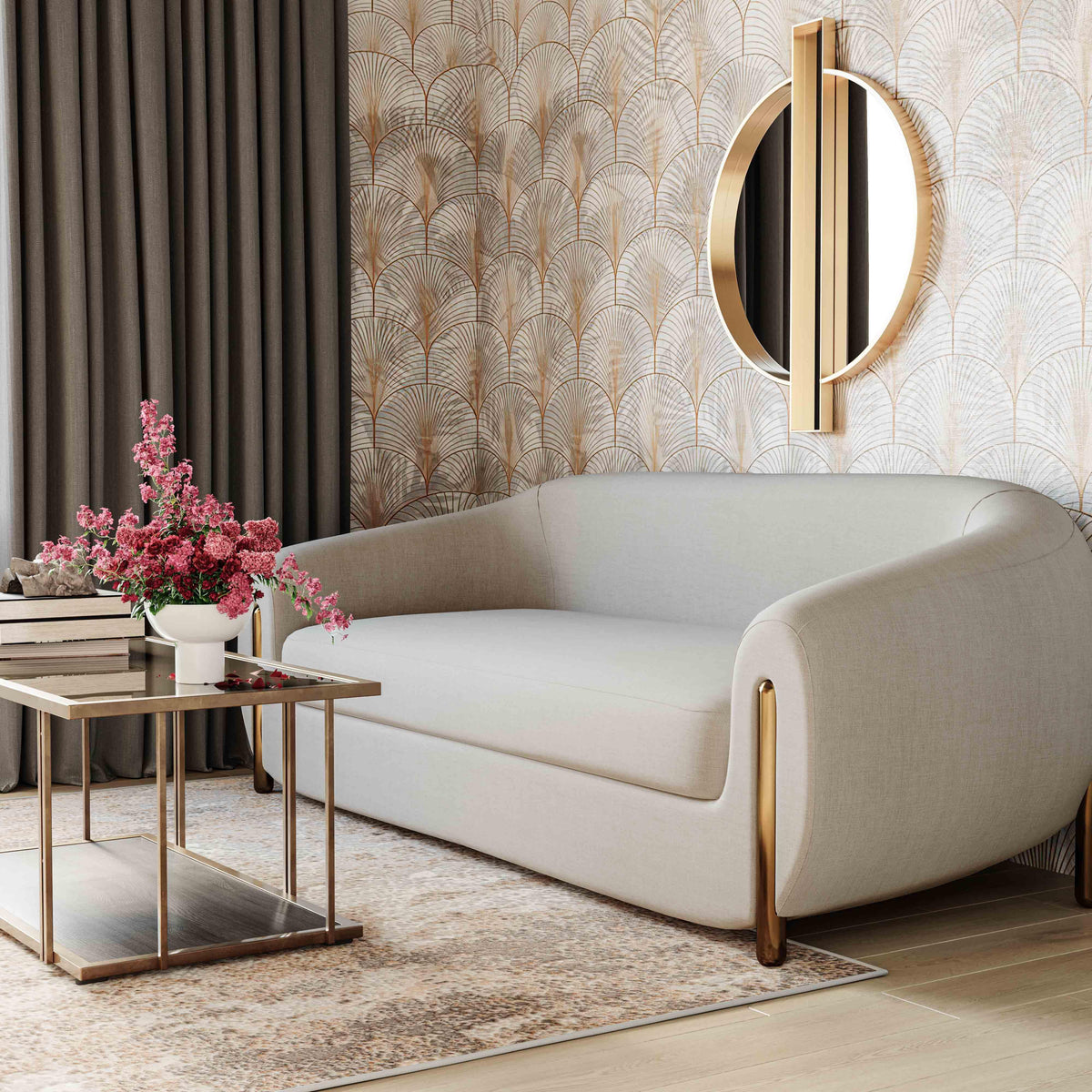 Lina Grey Textured Linen Sofa