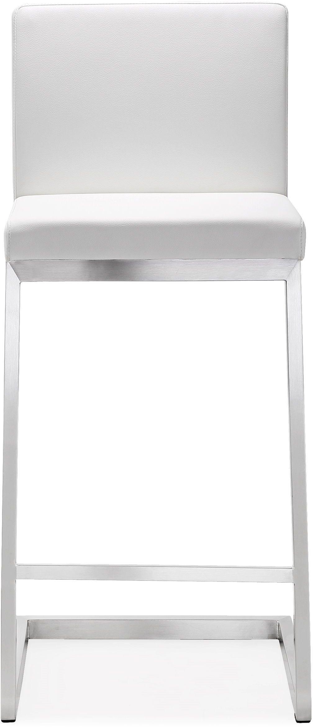 Parma White Stainless Steel Counter Stool - Set of 2 - UK