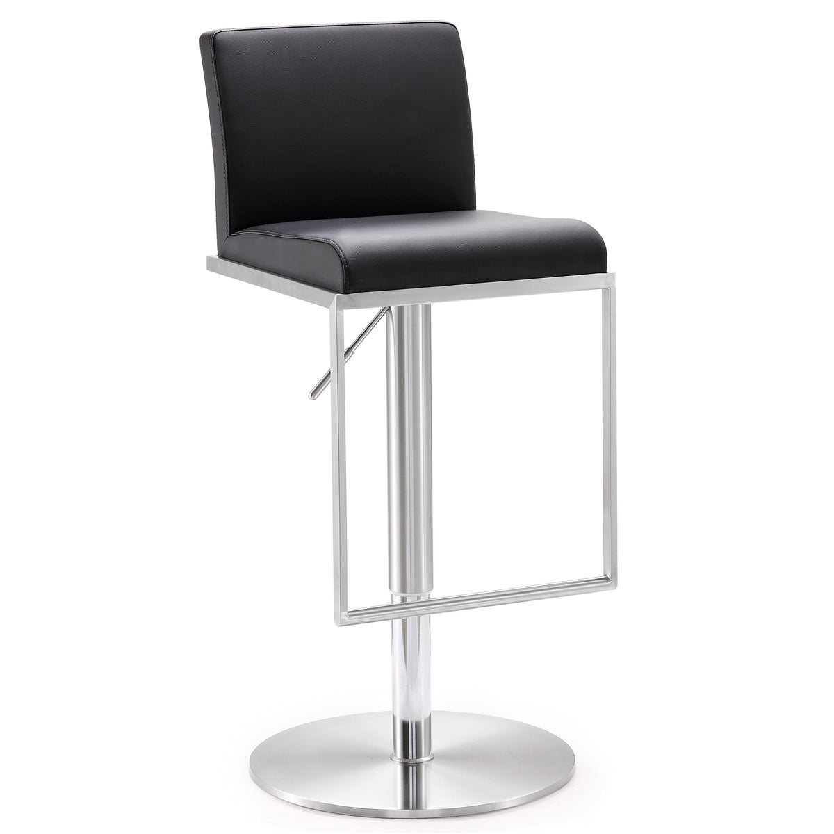 Amalfi Black Vegan Leather Adjustable Stool - UK