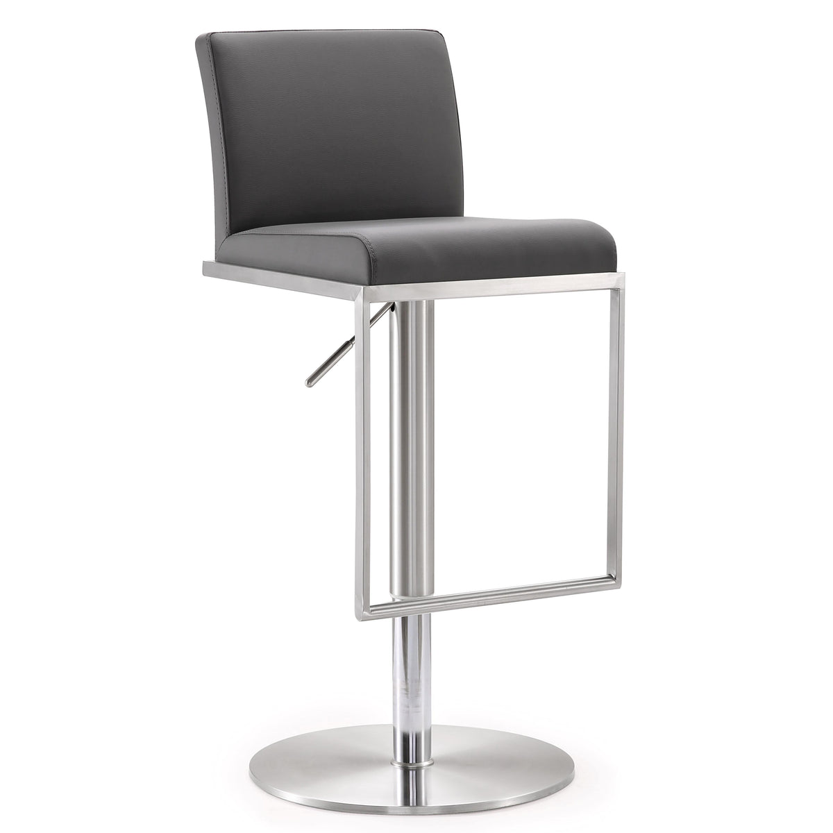 Amalfi Grey Performance Vegan Leather Adjustable Stool