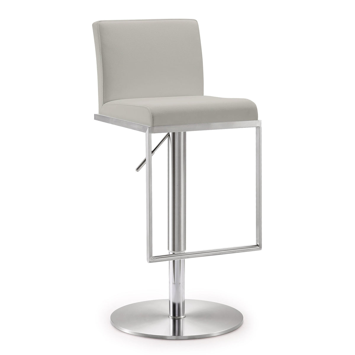 Amalfi Light Grey Vegan Leather Stool - UK
