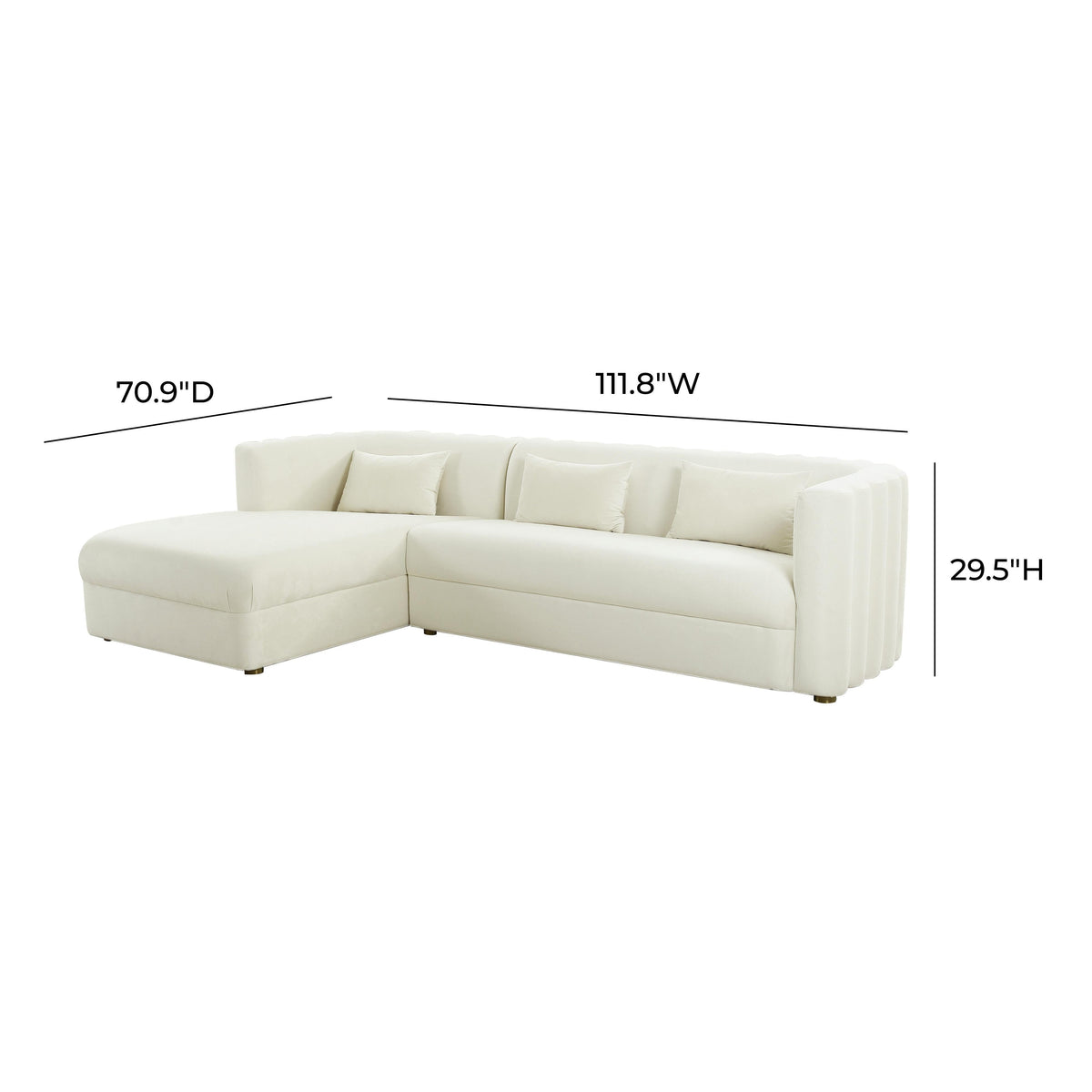 Callie Cream Velvet Sectional
