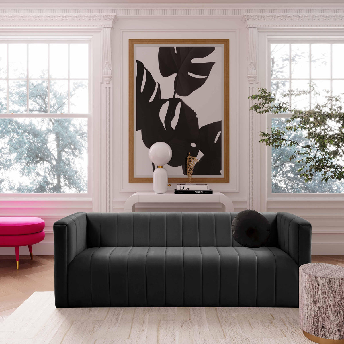 Norah Black Velvet Sofa - UK
